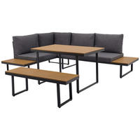 Loungeset Sevilla anthrazit Aluminium Sevilla - Holzoptik/anthrazit