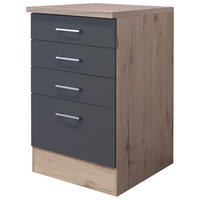 Schubkastenschrank Morena grau matt B/H/T: ca. 50x85x60 cm Morena - Eiche/Basalt (50,00/85,00/60,00cm) - Flex-Well
