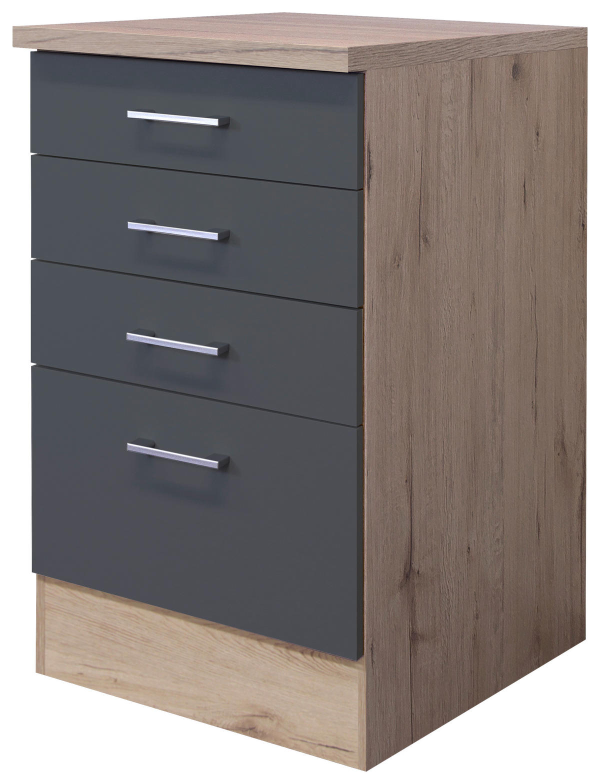 Schubkastenschrank Morena grau matt B/H/T: ca. 50x85x60 cm Morena - Eiche/Basalt (50,00/85,00/60,00cm) - Flex-Well