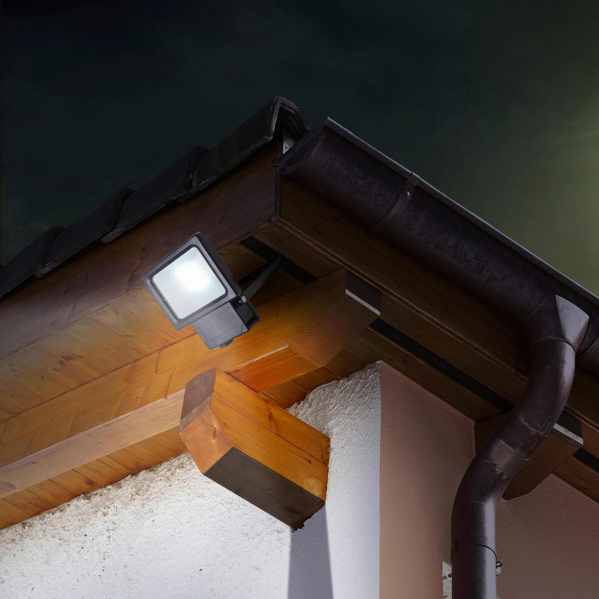 LED-Leuchten 4082222 schwarz B/H/T: ca. 6,7x22,7x17 cm LED-Außenleuchte Strahler - schwarz (6,70/22,70/17,00cm) - Näve Leuchten