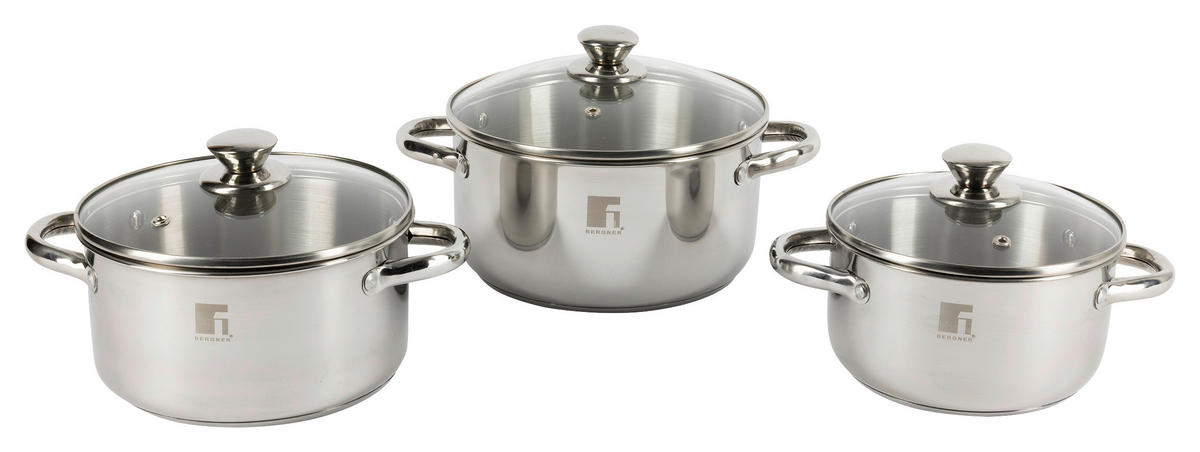 BERGNER Topfset Alea silber Edelstahl 6 tlg. Alea - silber - BERGNER