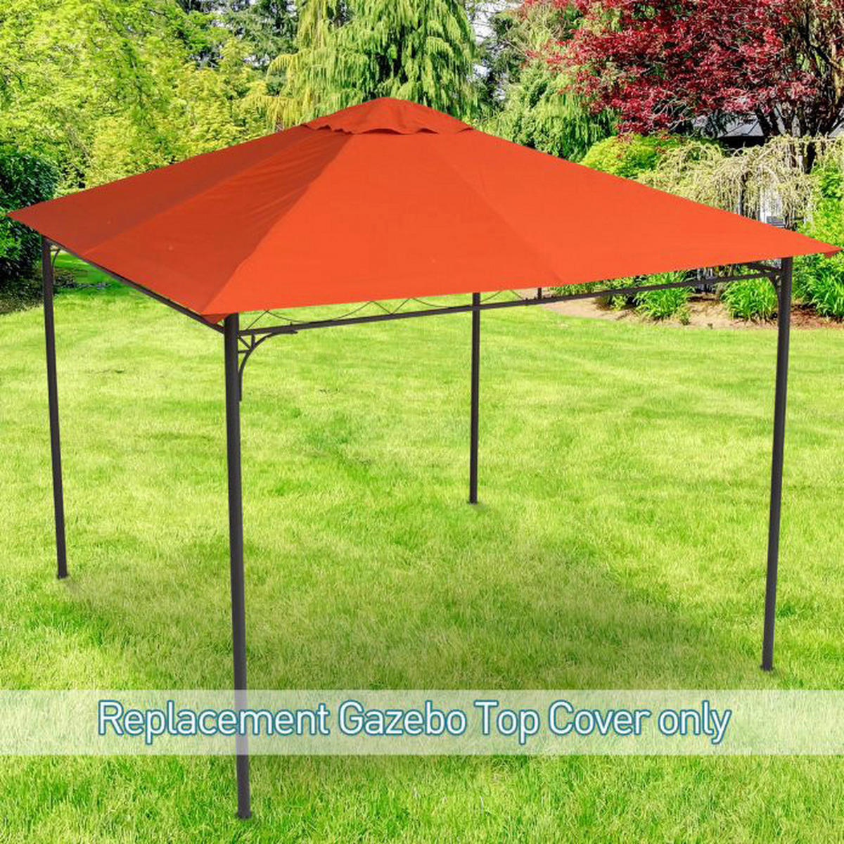 Outsunny Ersatzdach orange Polyester-Mischgewebe B/L: ca. 300x300 cm Ersatzdach - orange (300,00/300,00cm) - Outsunny
