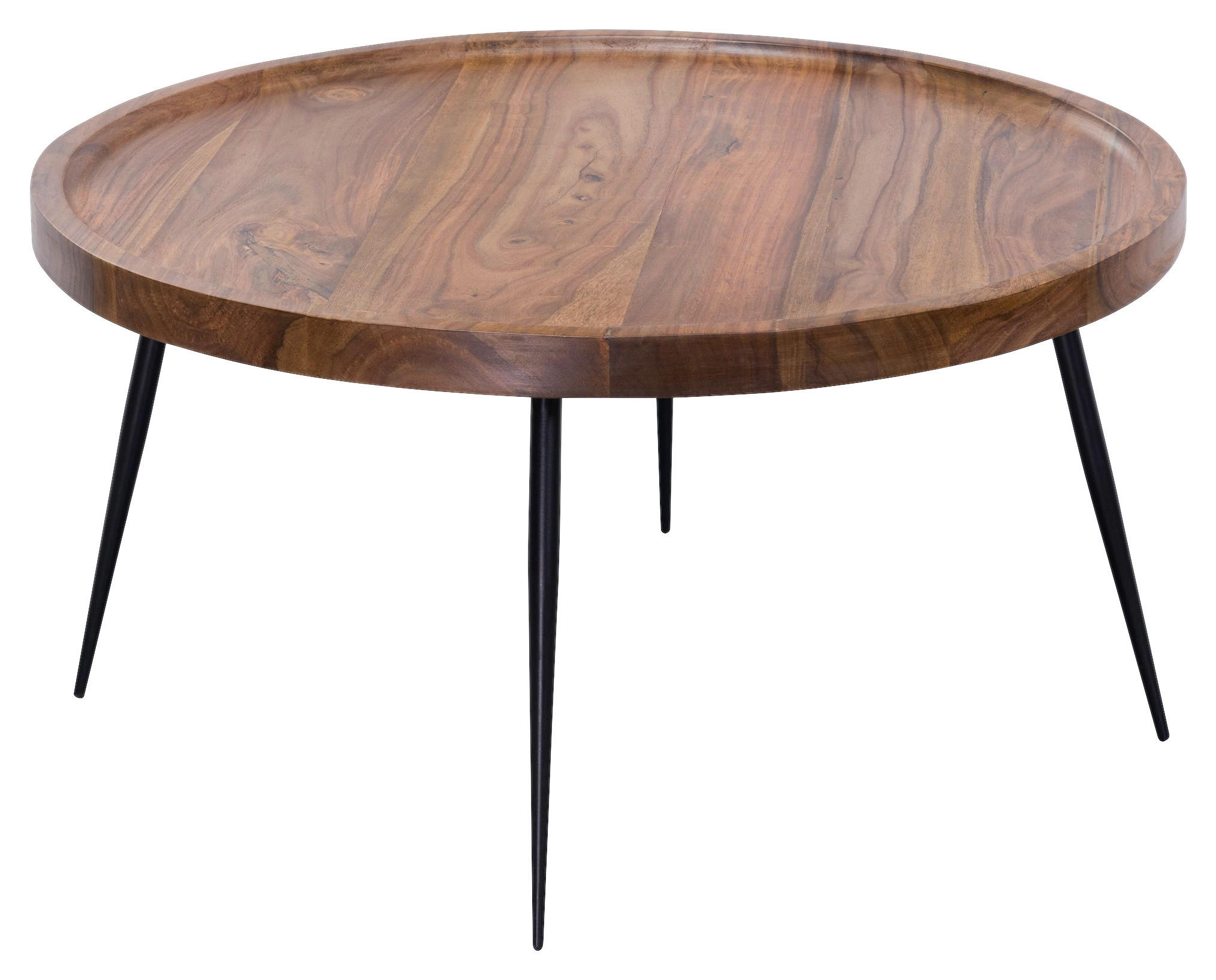 Couchtisch natur schwarz lackiert B/H/T: ca. 75x39x75 cm Couchtisch - natur/schwarz (75,00/39,00/75,00cm) - Wohnling