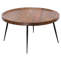 Couchtisch natur schwarz lackiert B/H/T: ca. 75x39x75 cm Couchtisch - natur/schwarz (75,00/39,00/75,00cm) - Wohnling