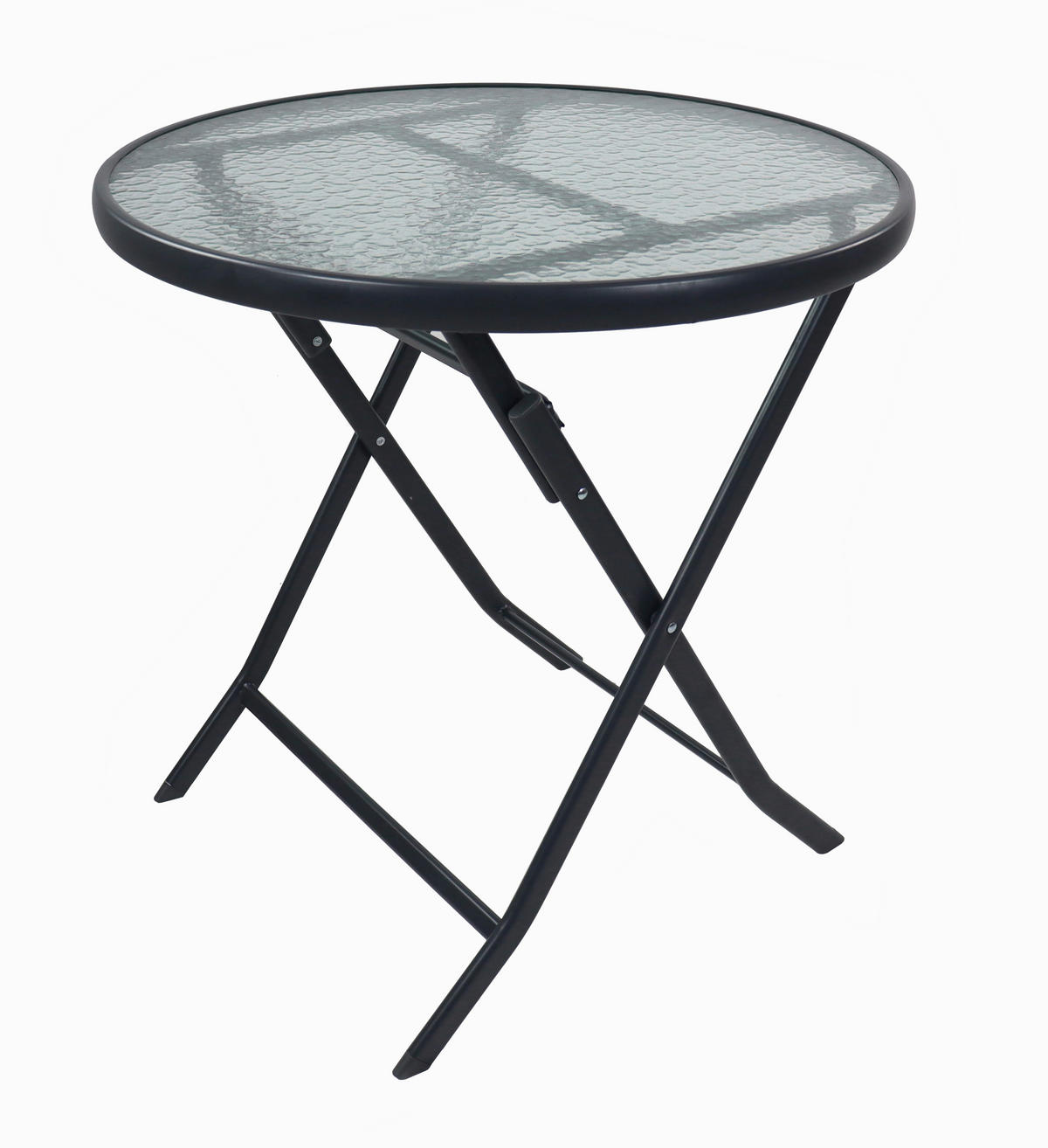 VCM Gartentisch anthrazit Metall B/H/L: ca. 70x70x70 cm Gartentisch rund klappbar Sonlas - anthrazit (70,00/70,00/70,00cm) - VCM