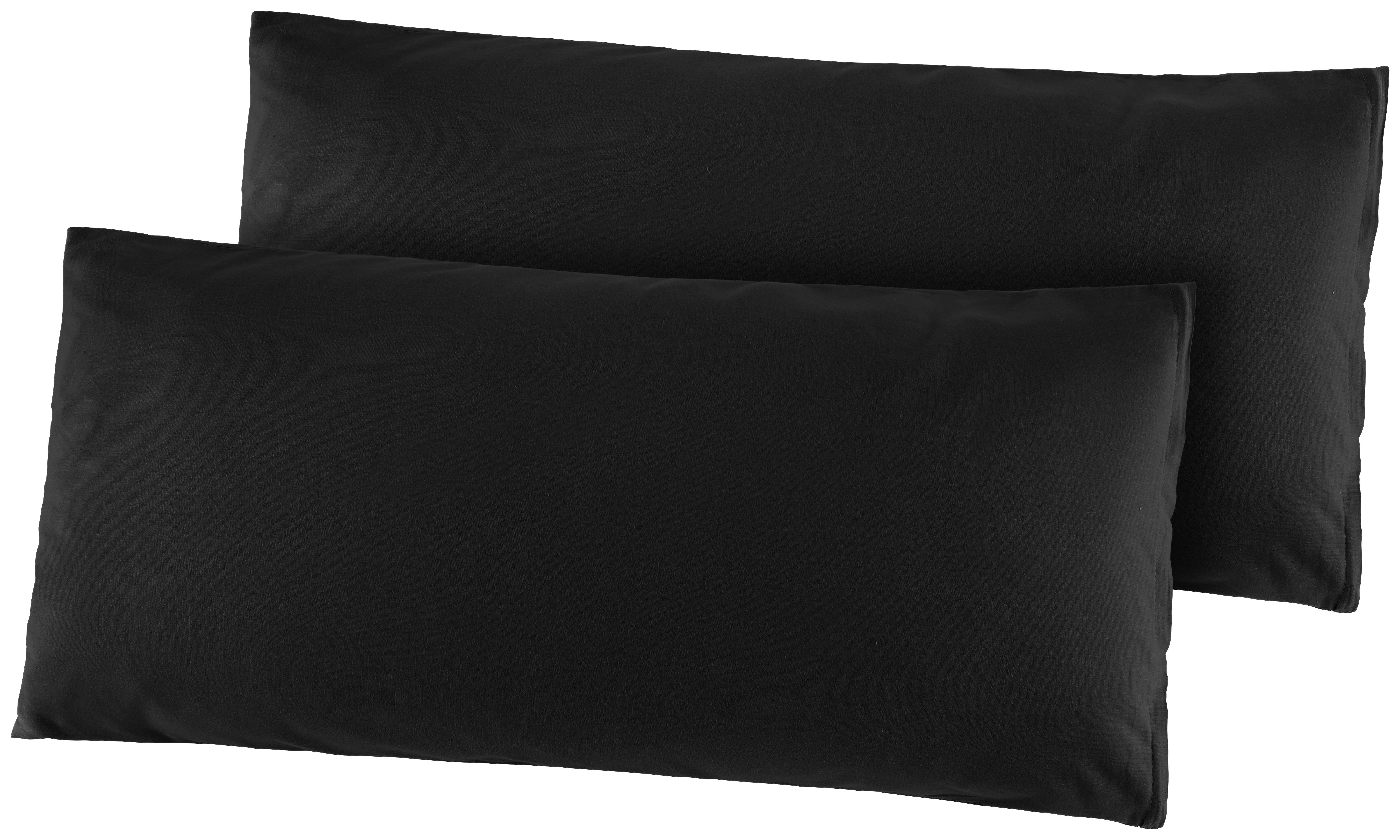 Kissenhülle Renforce Kissenbezug-Renforce_2erPack 40x80 - schwarz (40,00/80,00cm)