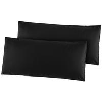 Kissenhülle Renforce Kissenbezug-Renforce_2erPack 40x80 - schwarz (40,00/80,00cm)