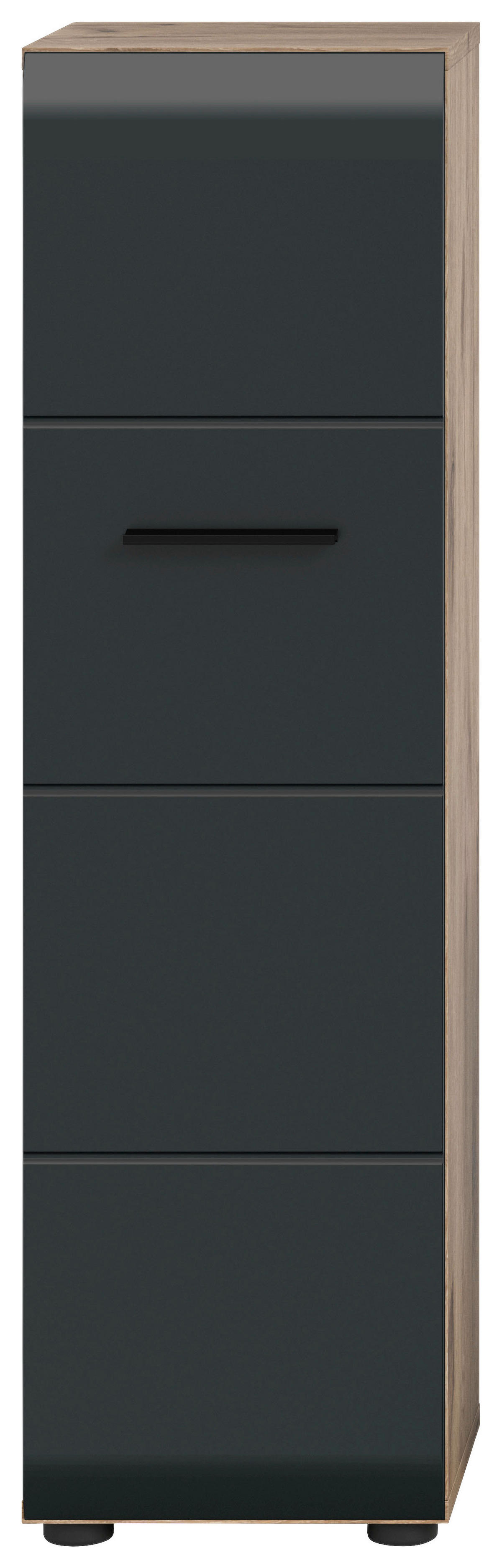 Stauraumelement Ice Nox Oak Nachbildung schwarz matt B/H/T: ca. 30x106x30 cm Ice - schwarz (30,00/106,00/30,00cm) - xonox.home