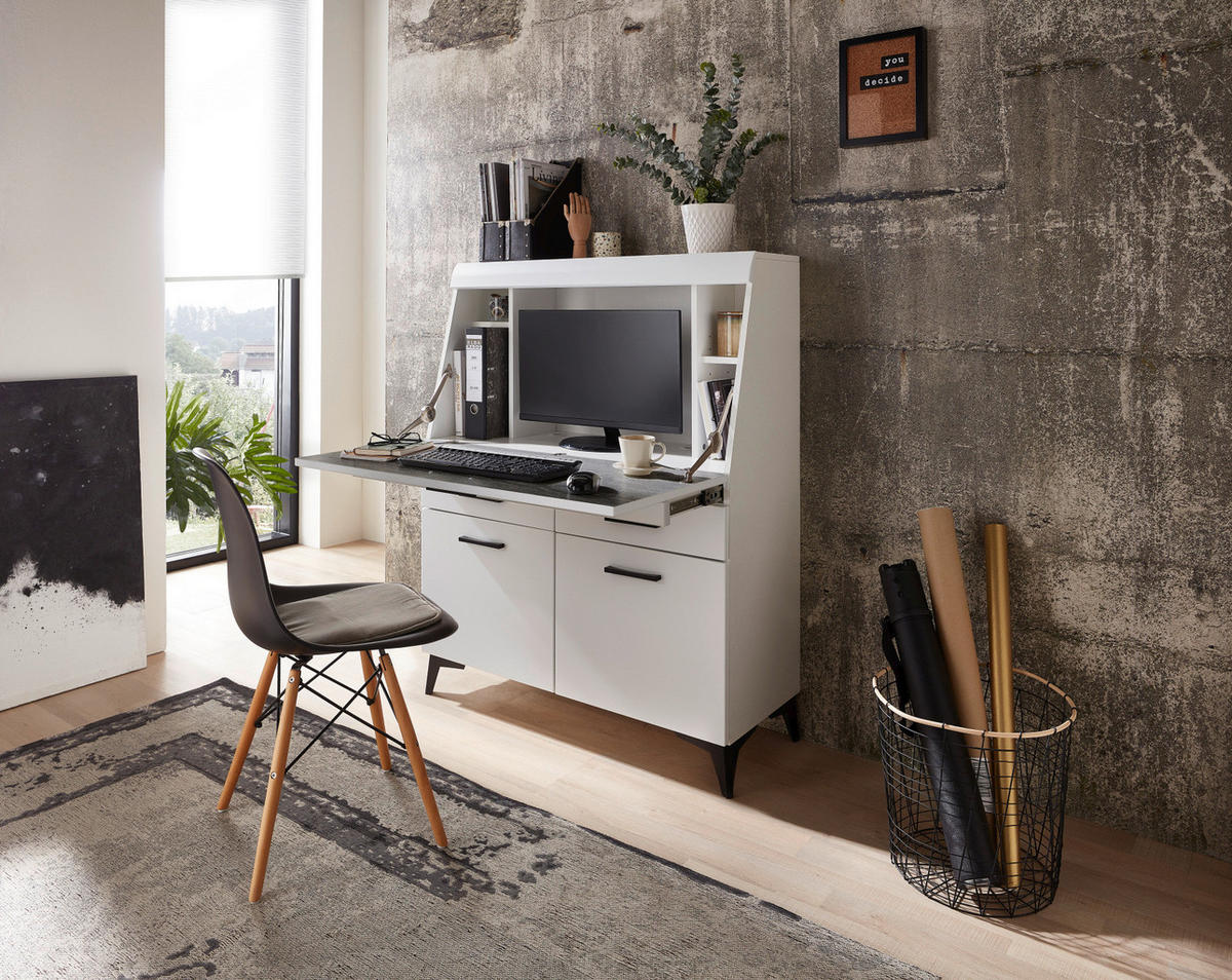 Sekretär Secret weiß matt B/H/T: ca. 98x124x42 cm Secret - weiß (98,00/124,00/42,00cm)