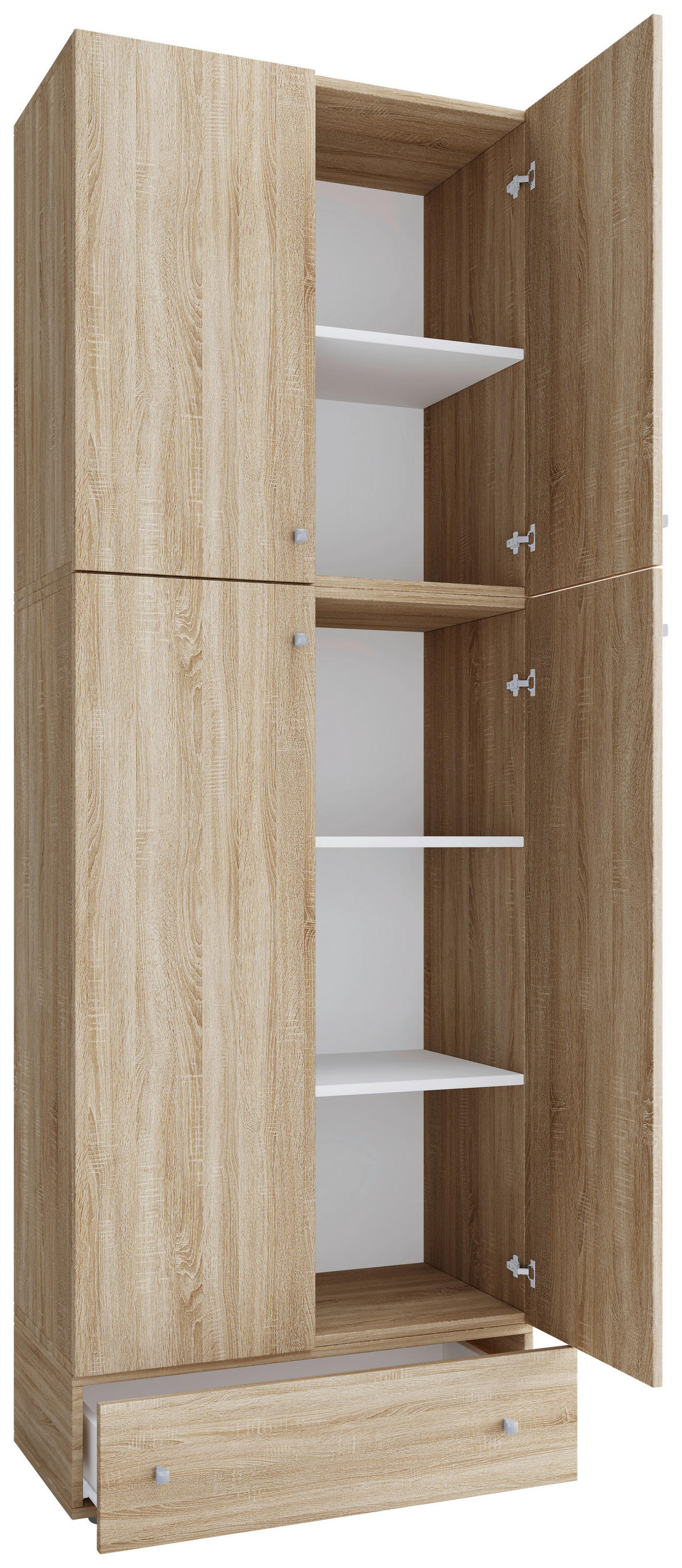 Schuhschrank Lona Eiche Sonoma Nachbildung weiß B/H/T: ca. 70x200x39 cm Lona - Eiche/weiß (70,00/200,00/39,00cm) - VCM Möbel