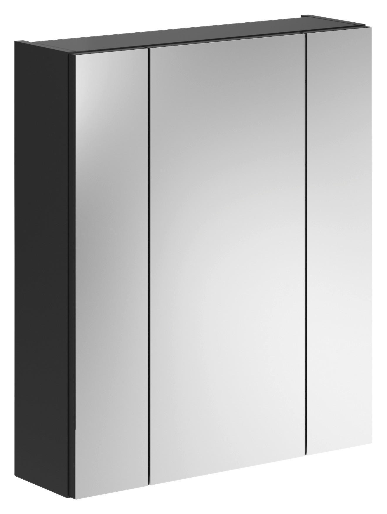 Spiegelschrank LINUS schwarz Spiegel Spanplatte B/H/T: ca. 60x70x18 cm LINUS - schwarz (60,00/70,00/18,00cm) - xonox.home