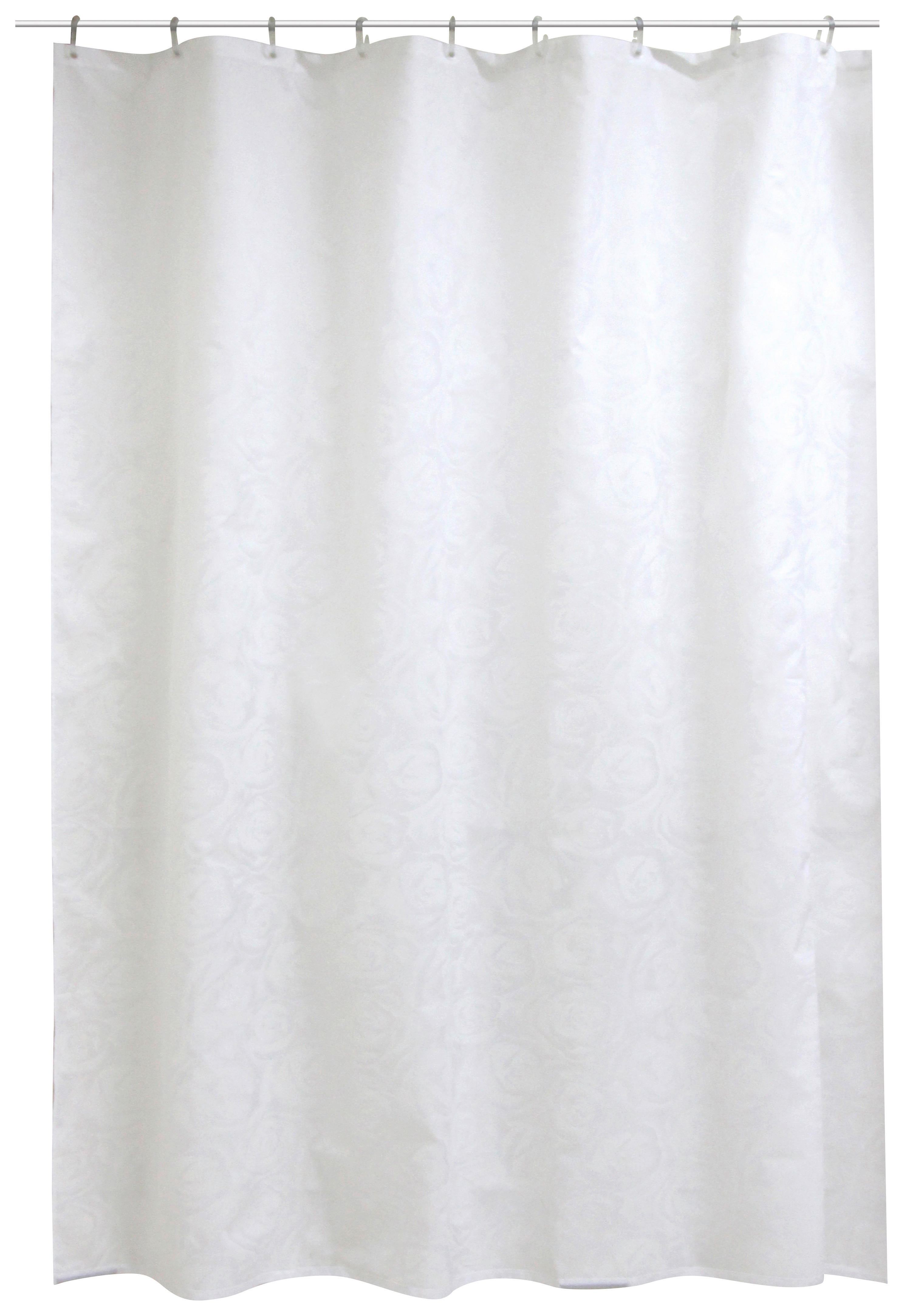 Duschvorhang weiß Textil B/L: ca. 180x200 cm Duschvorhang_Roses - weiß (180,00/200,00cm) - Acus