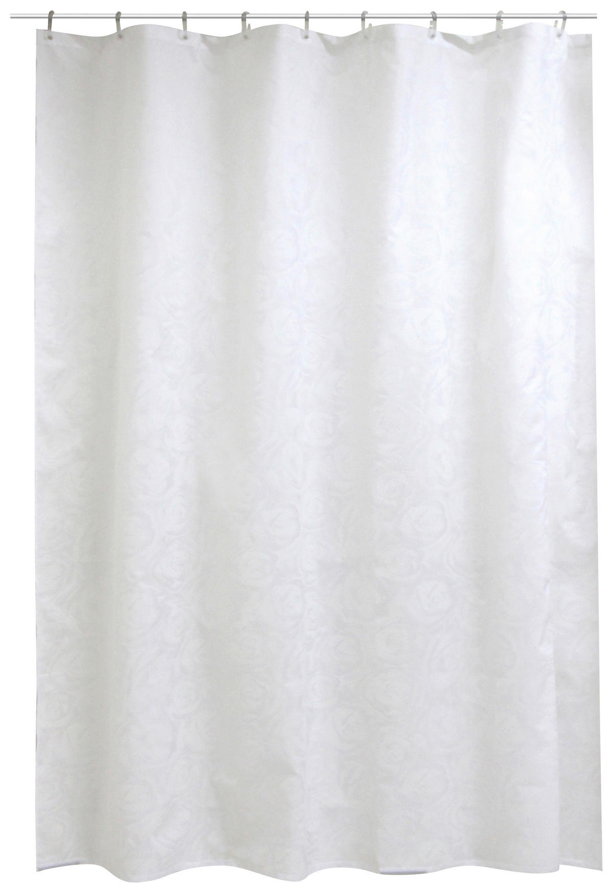Duschvorhang weiß Textil B/L: ca. 180x200 cm Duschvorhang_Roses - weiß (180,00/200,00cm) - Acus