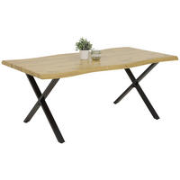 Esstisch GERDA I T Eiche Wildeiche Optik B/H/T: ca. 180x76x100 cm GERDA I T - Eiche/schwarz (180,00/76,00/100,00cm) - Hela