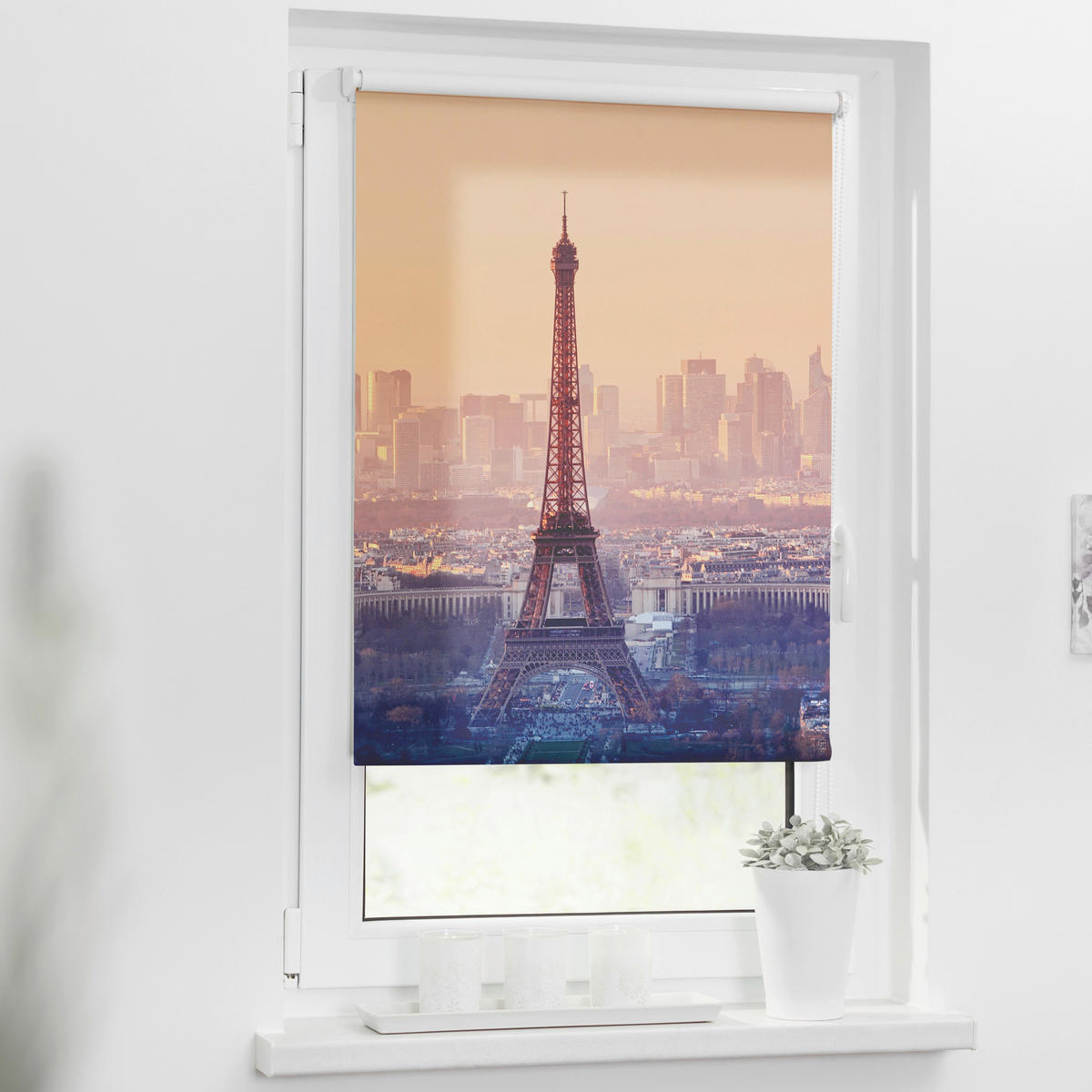 Rollo Eifelturm orange B/L: ca. 100x150 cm Eifelturm - orange (100,00/150,00cm) - LICHTBLICK