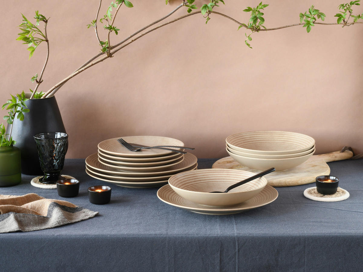CreaTable Teller-Set Catania sand Steinzeug Catania - sand - CreaTable