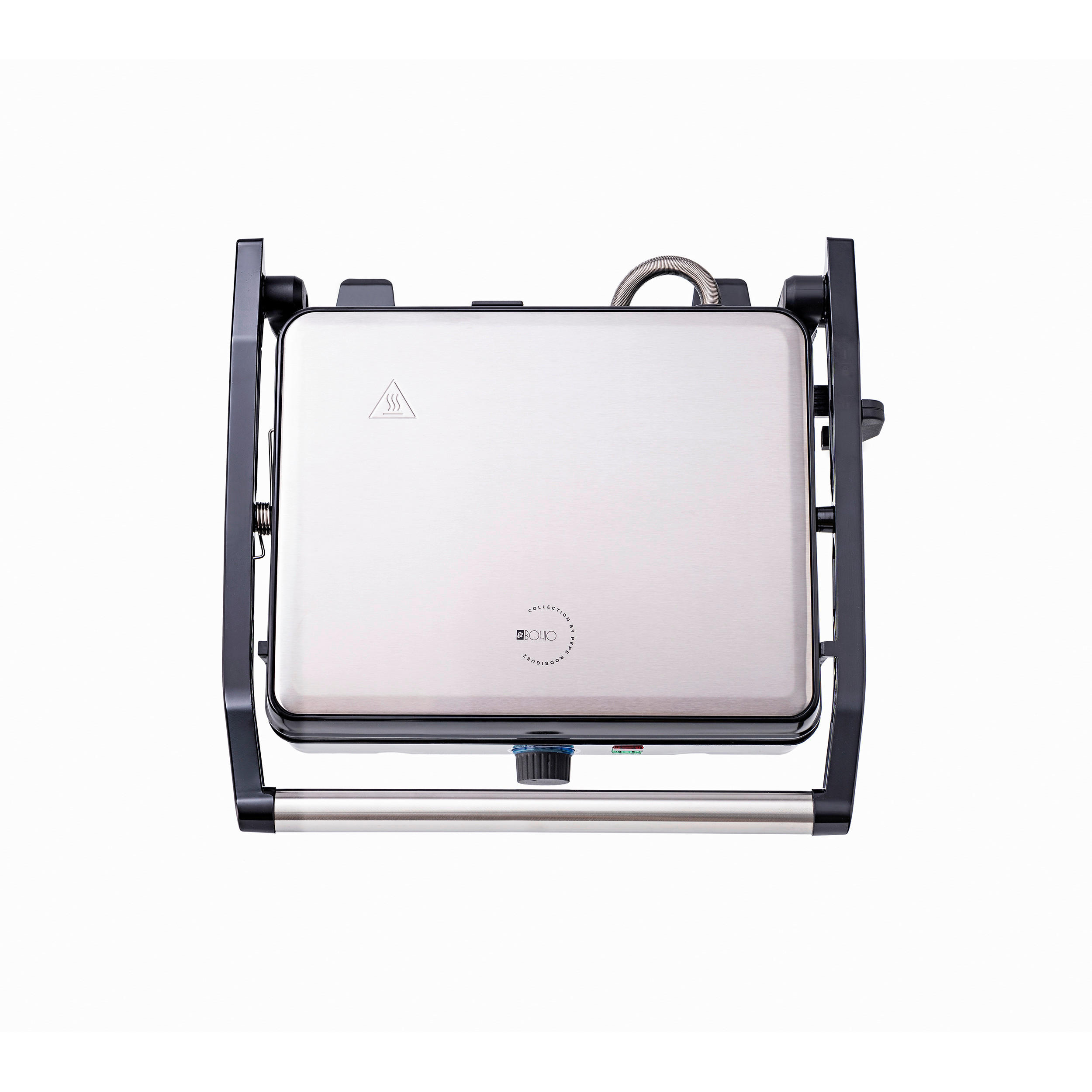 BERGNER Kontaktgrill silber B/H/L: ca. 15x37x38 cm EL BOHIO - schwarz/silber (38,00/15,00/37,00cm) - BERGNER