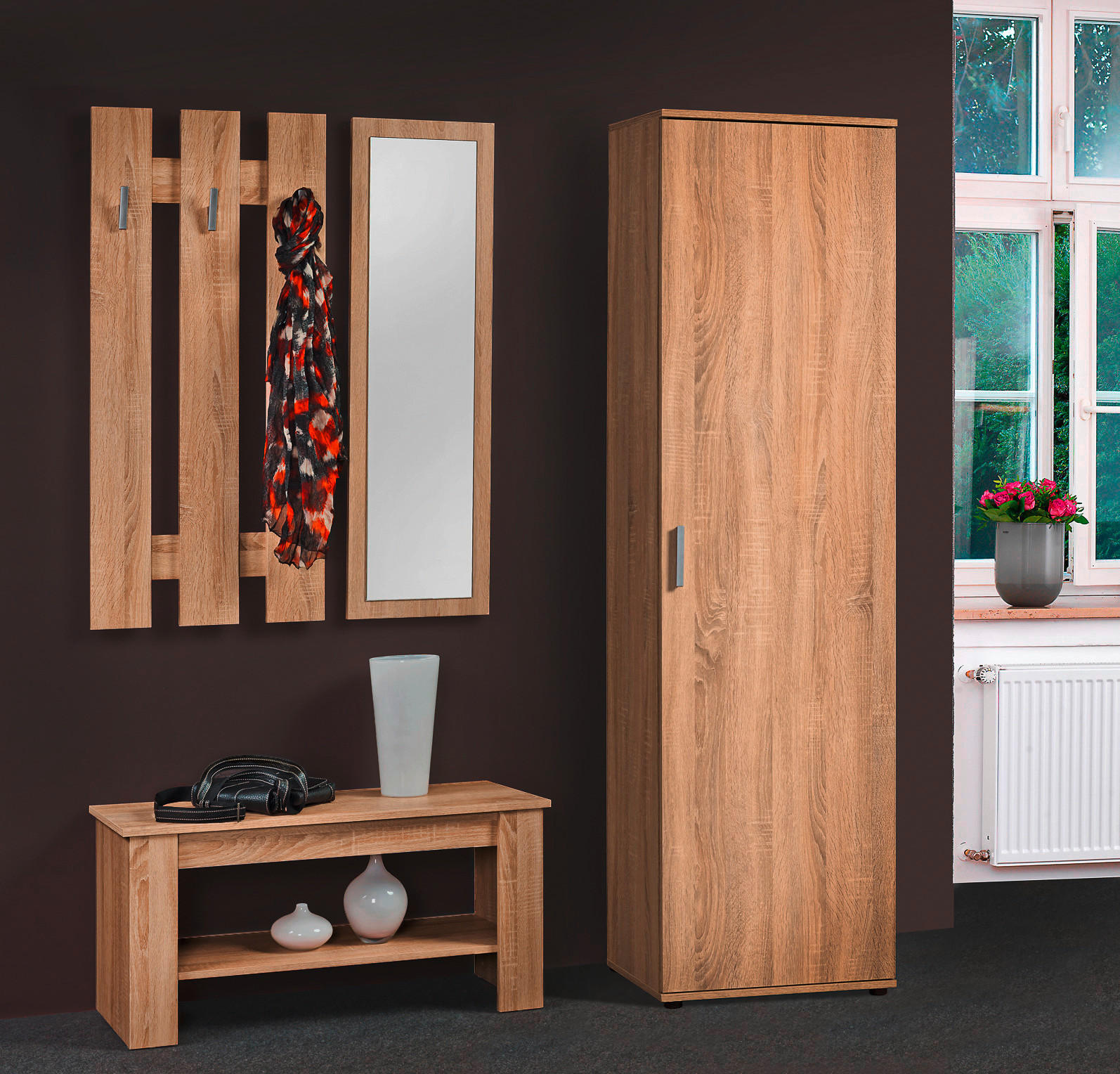 Thumbnail - Mehrzweckschrank Kreta Eiche Sonoma Nachbildung B/H/T: ca. 50x184x34,5 cm