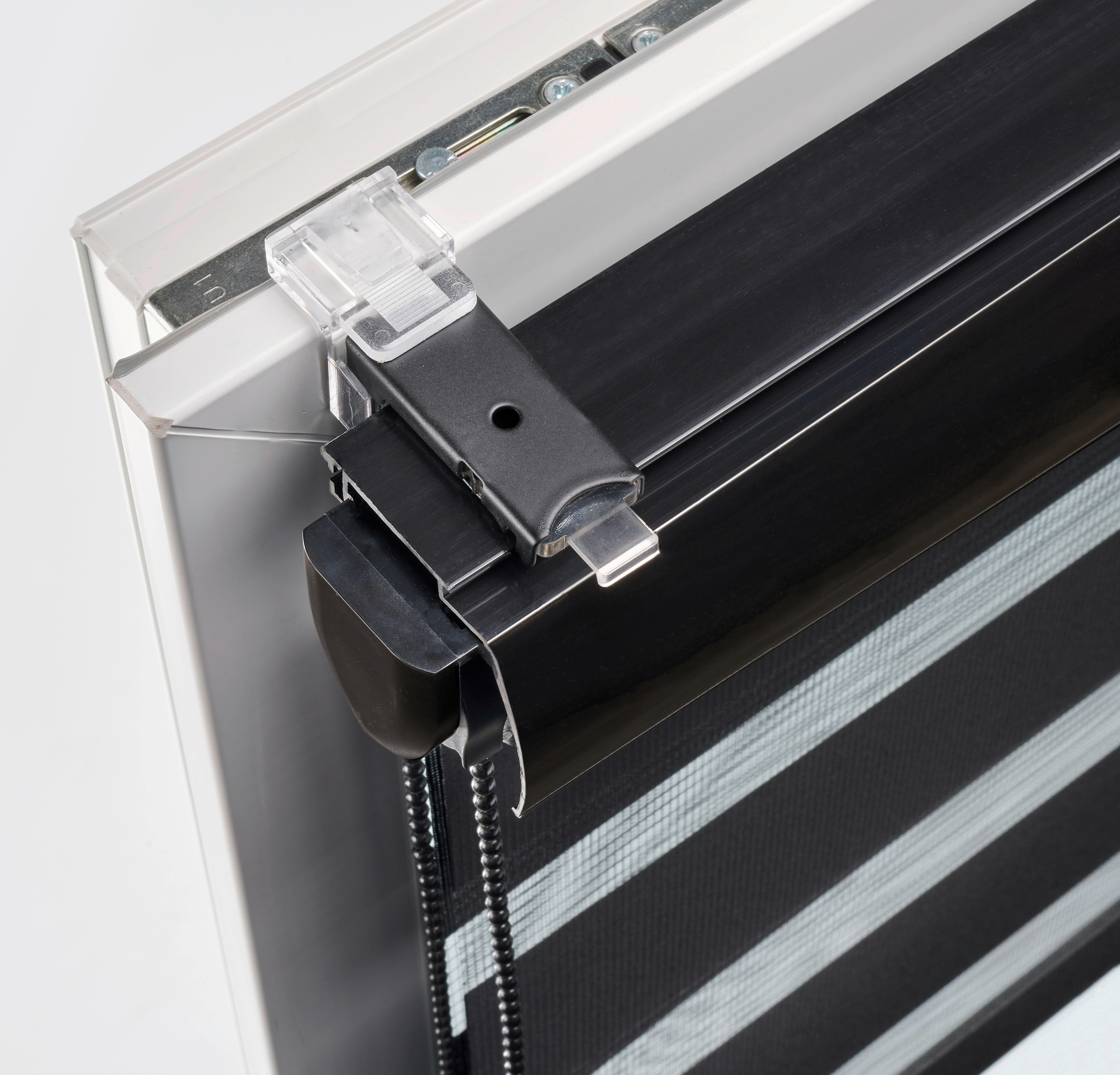 Doppelrollo mit Blende Black schwarz B/L: ca. 45x160 cm Black - schwarz (45,00/160,00cm) - Boviva