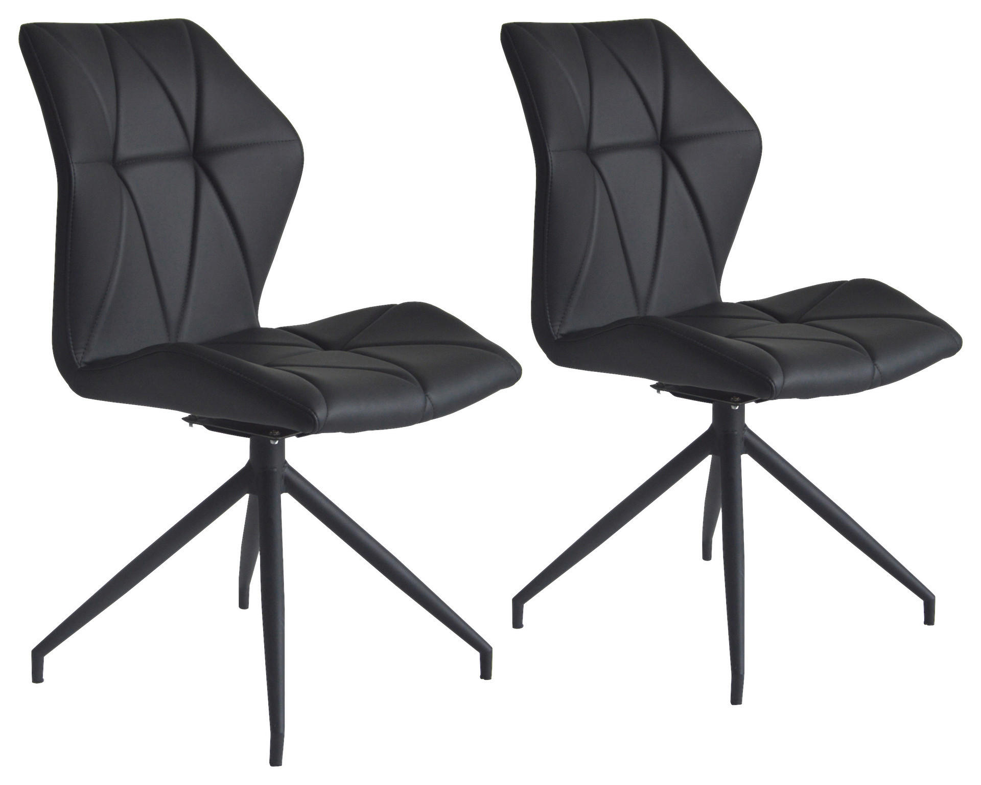 Stuhl IMKE  2er-Set schwarz schwarz Kunstleder Metall B/H/T: ca. 52x90,5x62 cm IMKE  2er-Set - schwarz (52,00/90,50/62,00cm) - byLIVING