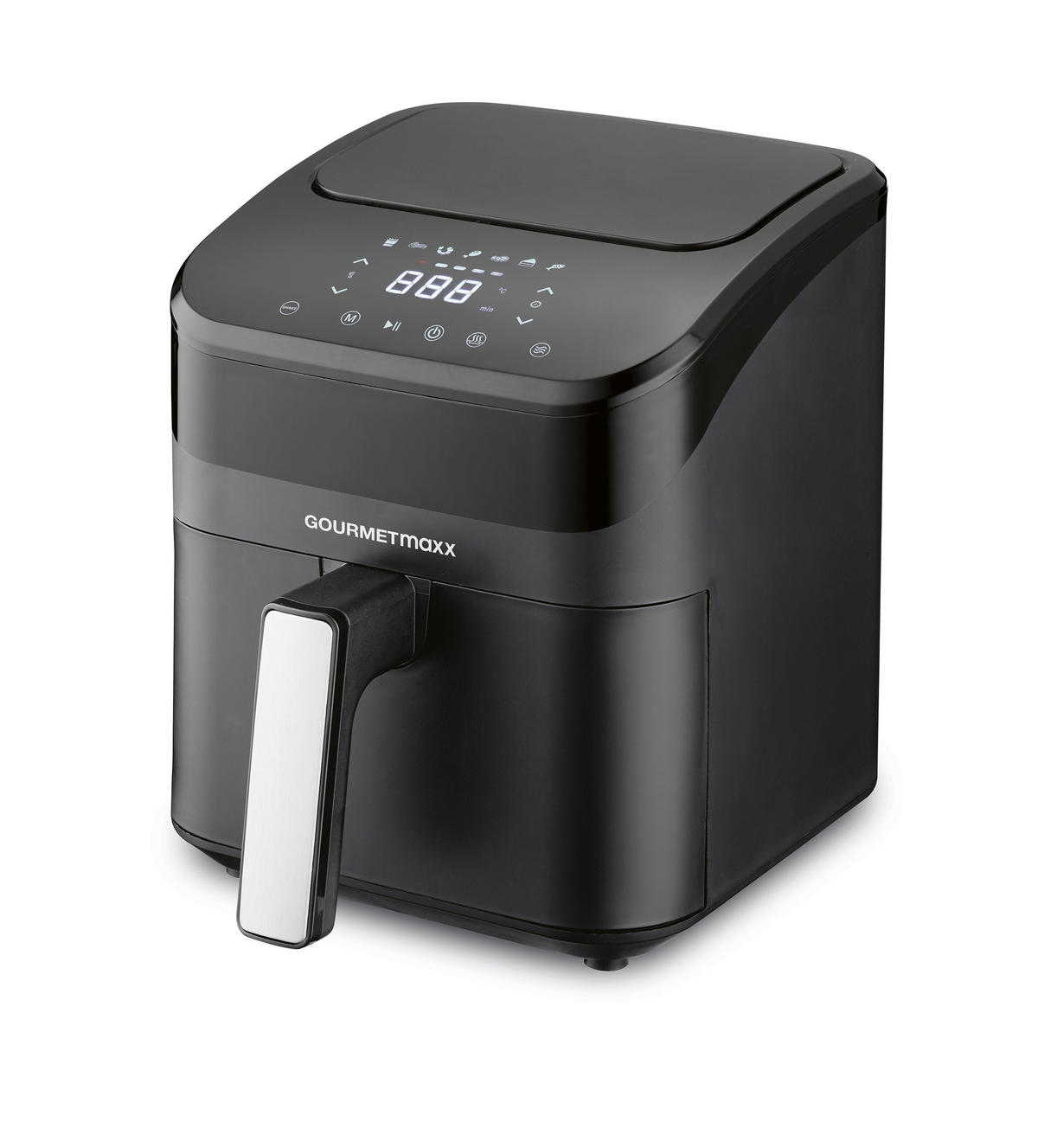 GOURMETmaxx Heißluftfritteuse schwarz Metall B/H/L: ca. 24x28,6x34,9 cm ca. 4 l Heißluftfritteuse 15021 - schwarz (34,90/24,00/28,60cm) - GOURMETmaxx