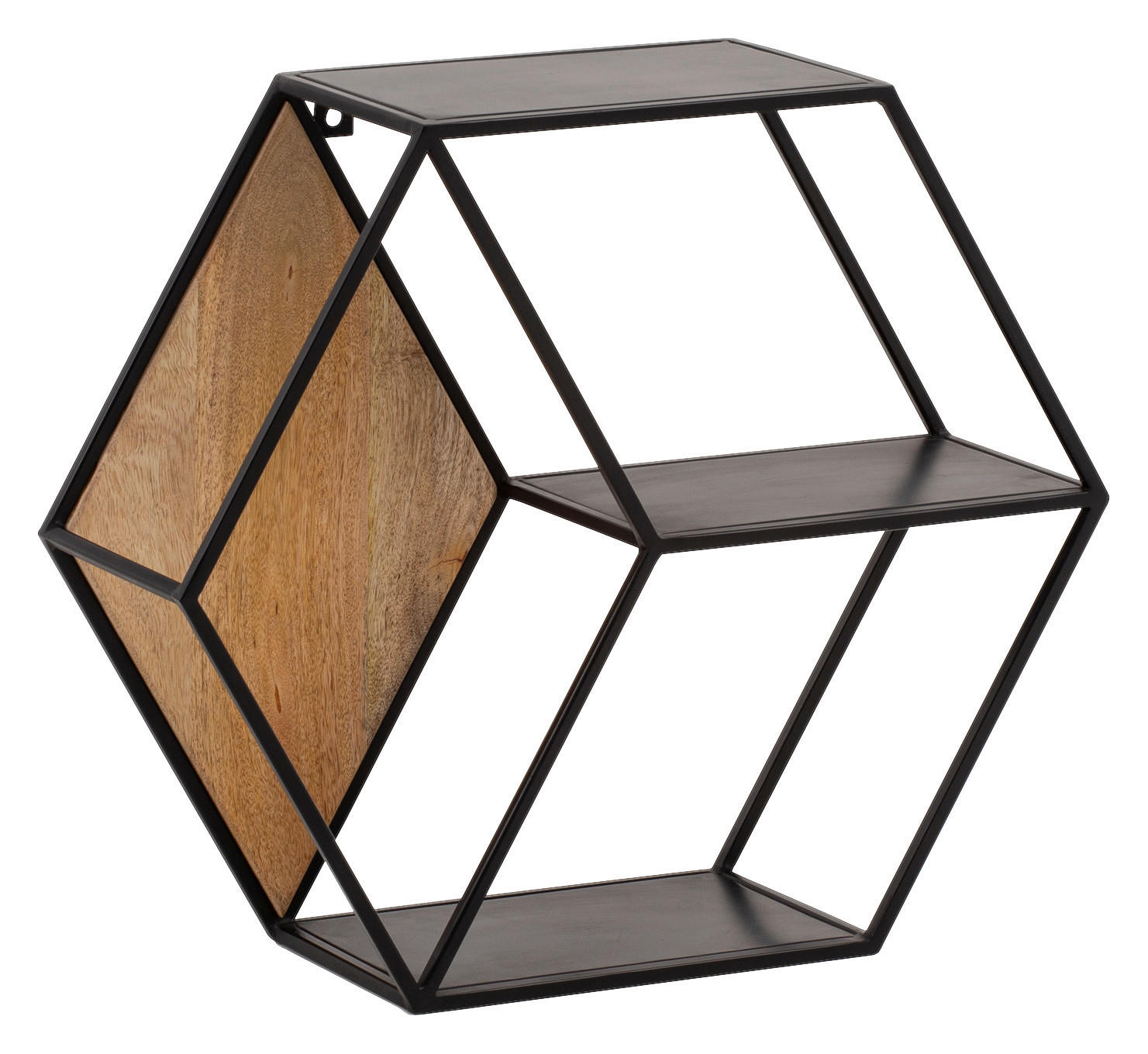 Wandregal schwarz B/H/T: ca. 60x52x20 cm Wandregal - schwarz (60,00/52,00/20,00cm) - Wohnling