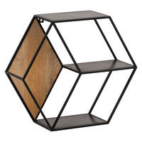 Wandregal schwarz B/H/T: ca. 60x52x20 cm Wandregal - schwarz (60,00/52,00/20,00cm) - Wohnling