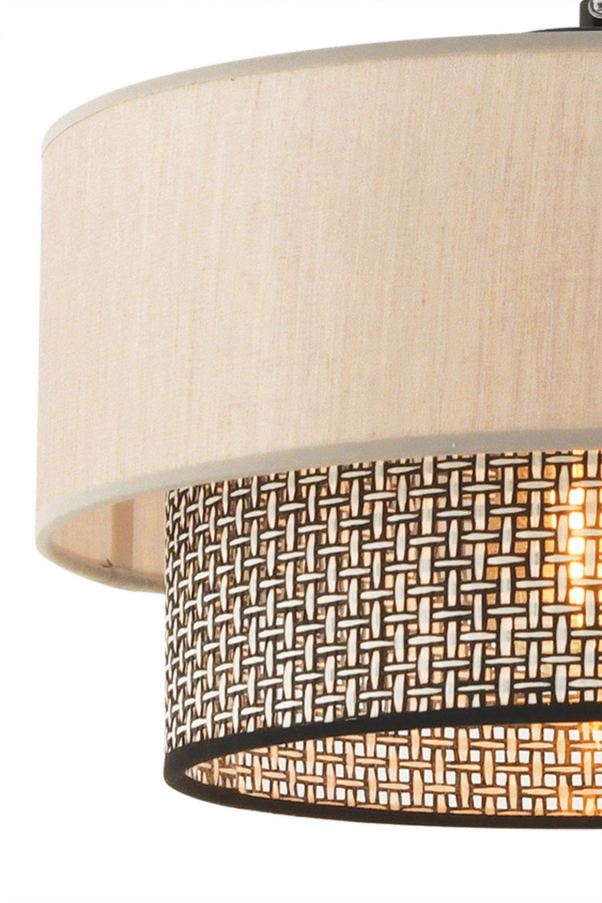 Opviq Pendelleuchte Echo grau beige Baumwolle B/H/T/L/D: ca. 30x65x30x30x30 cm E27 1 Brennstellen Echo - beige/grau (30,00/30,00/65,00cm) - Opviq