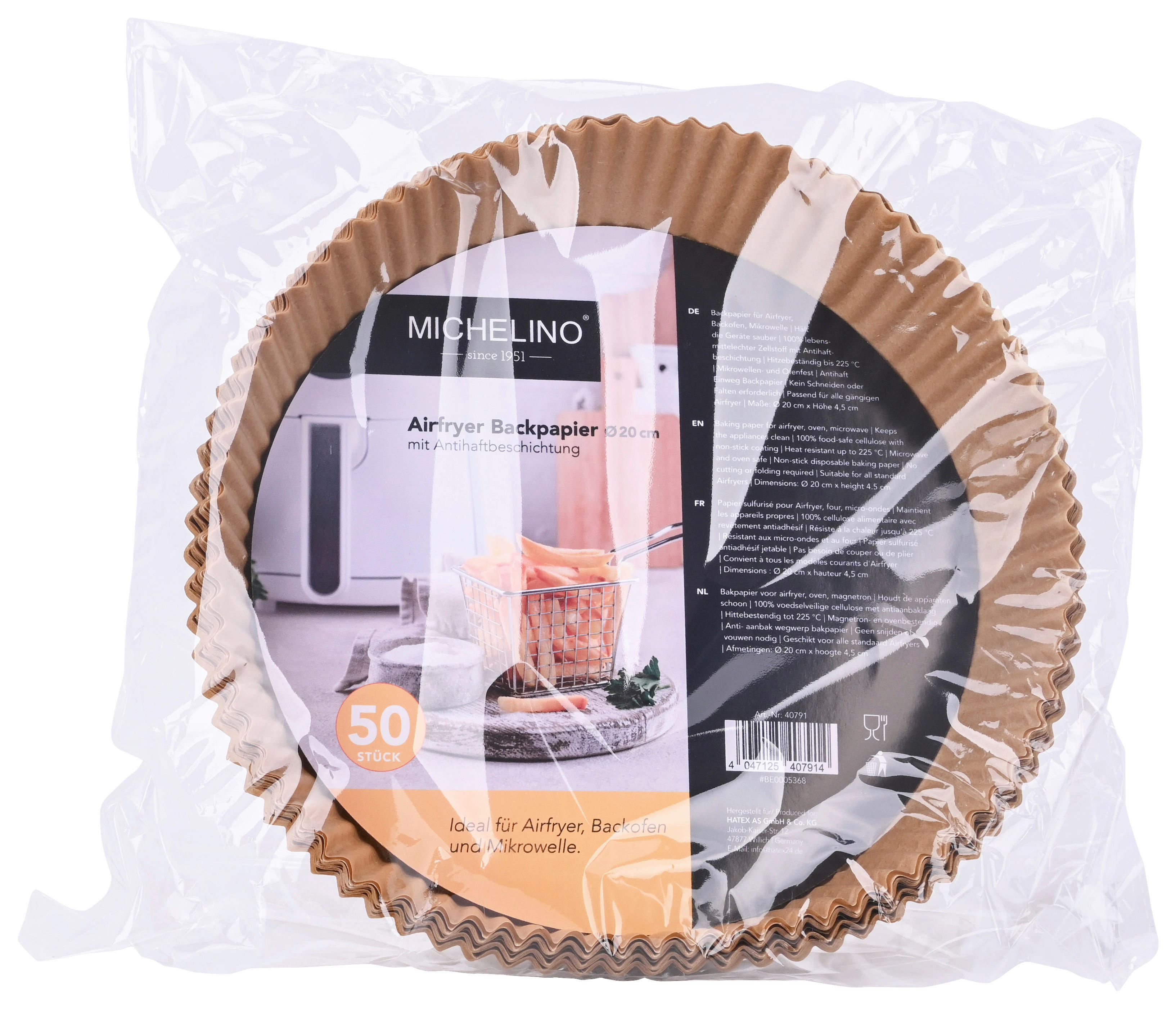MICHELINO Backpapier Backpapier_Airfryer_50erPack 20cm - braun - MICHELINO