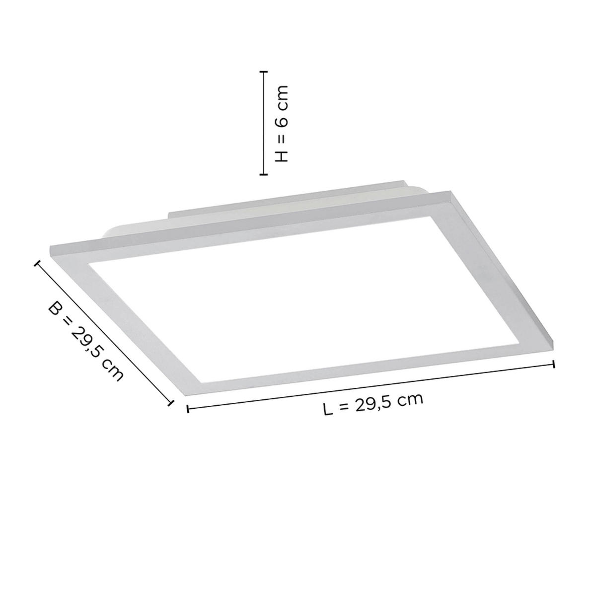 Just Light LED-Deckenpanel FLAT 14754-21 silber weiß Kunststoff Metall B/H/T: ca. 29,5x6x29,5 cm 1 Brennstellen FLAT - weiß/silber (29,50/6,00/29,50cm) - Just Light