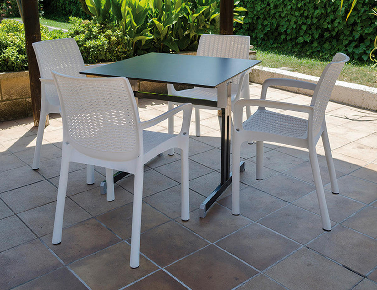Alco Säulenesstisch Gastro anthrazit Stahl B/H/L: ca. 80x74x80 cm Gastro - anthrazit (80,00/80,00/74,00cm) - Alco