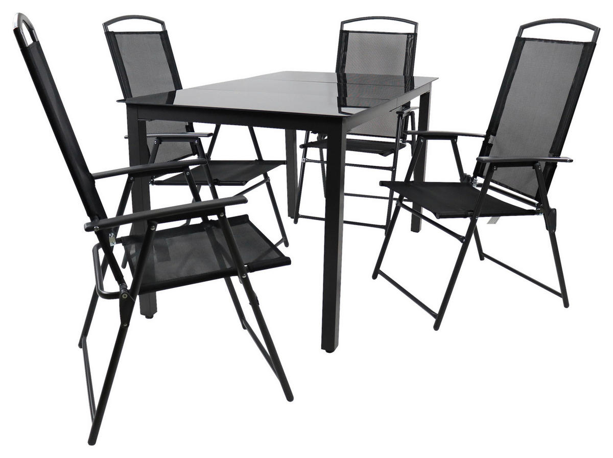 VCM Gartensitzgruppe anthrazit Stahl B/H/L: ca. 140x76x80 cm Gartensitzgruppe - anthrazit (80,00/140,00/76,00cm) - VCM