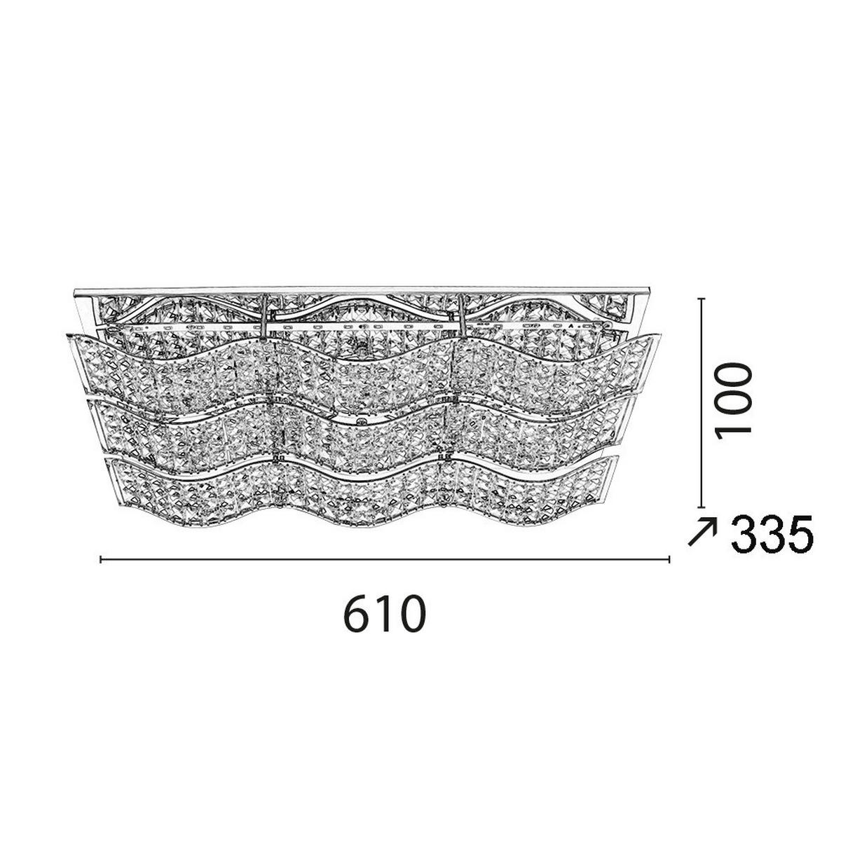 SPOT Light Deckenleuchte Spindle 5962128 Chrom transparent Glas Metall B/H/T: ca. 33,5x10x61 cm Spindle - Chrom/transparent (33,50/10,00/61,00cm) - SPOT Light