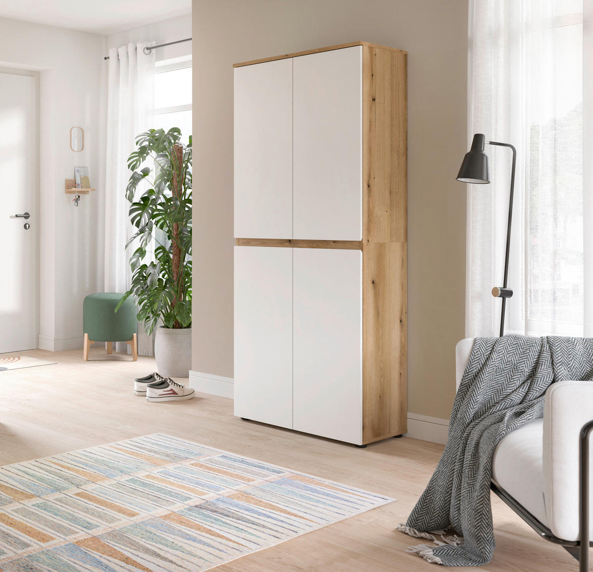 Schrank SCARPA Evoke Oak Nachbildung weiß B/H/T: ca. 70x175x37 cm SCARPA - weiß (70,00/175,00/37,00cm) - xonox.home
