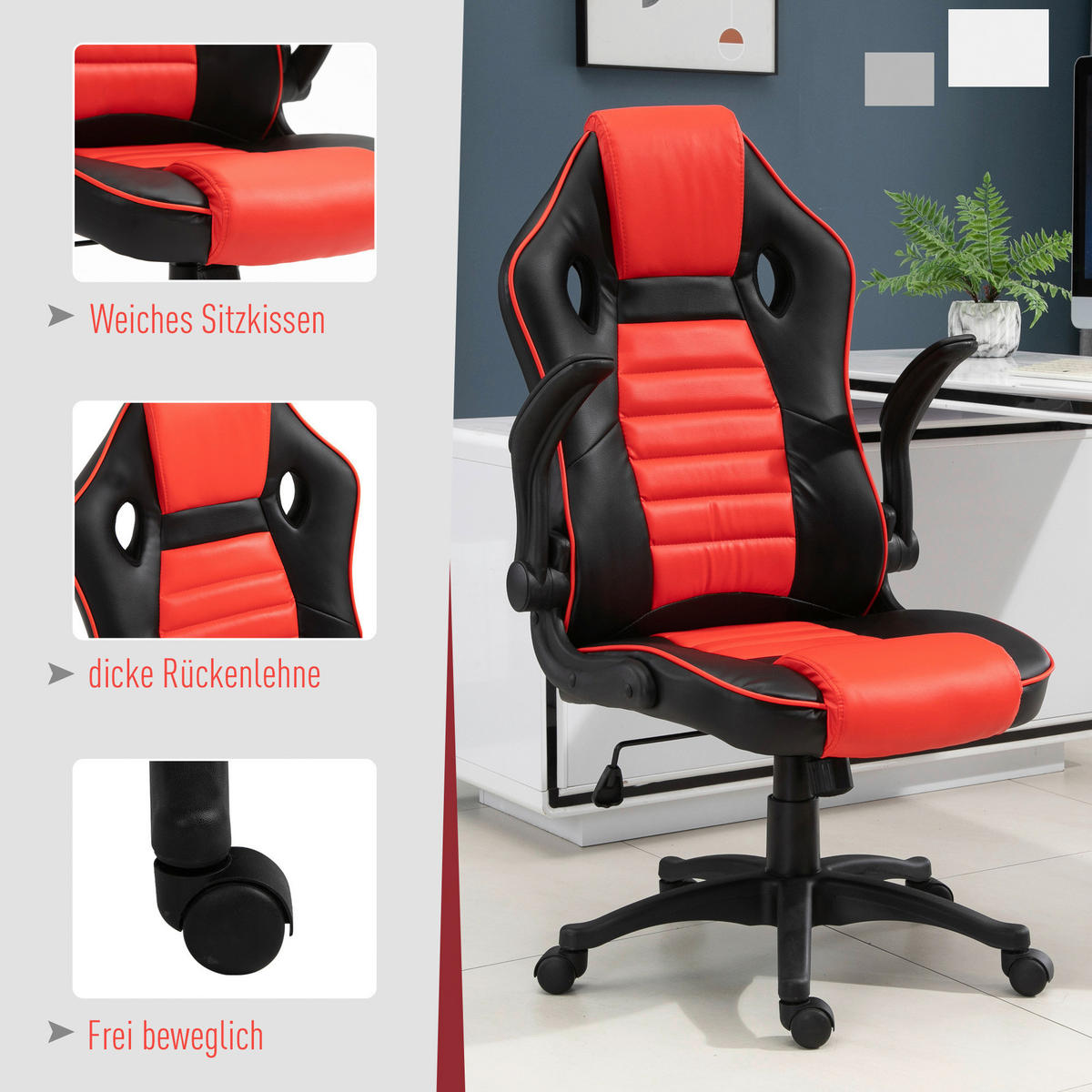 Gaming-Sessel 921-266 rot schwarz ▷ online bei POCO kaufen