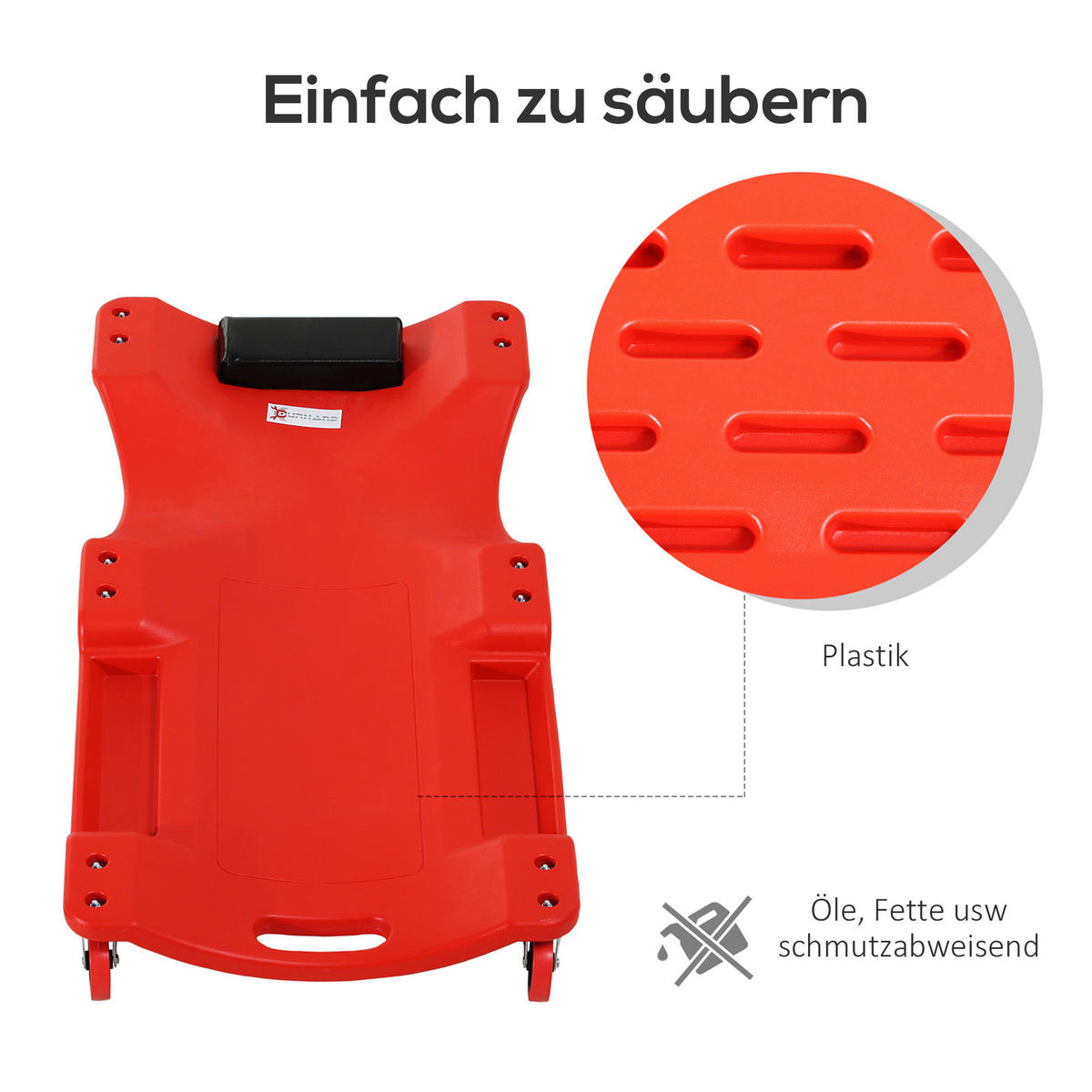 Werkstatt-Zubehör rot B/H/L: ca. 48x100x12 cm Rollbrett - rot (12,00/48,00/100,00cm) - DURHAND