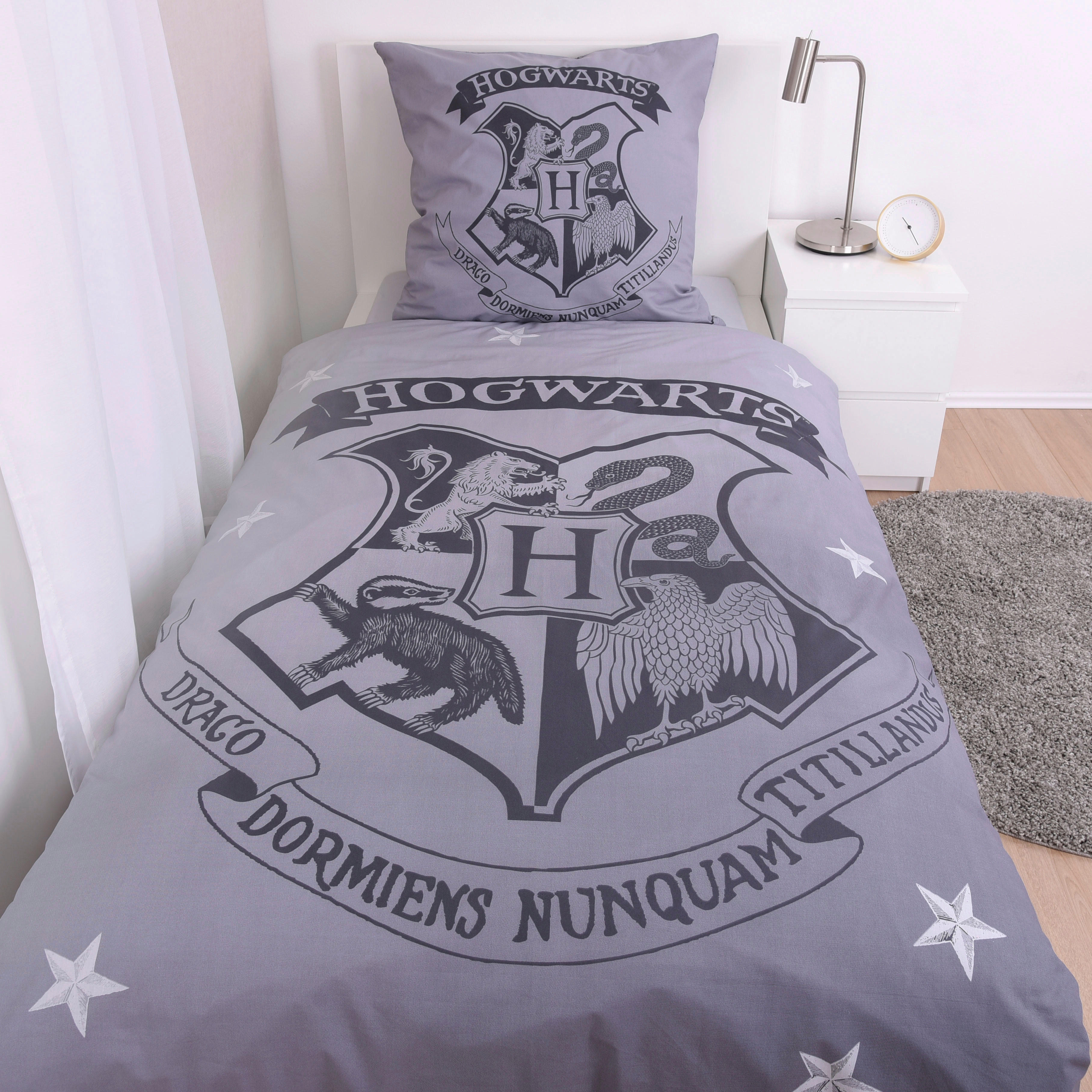 Baumwoll Wende Bettwäsche Harry Potter Baumwolle grau Baumwolle B/L: ca. 135x200 cm Harry Potter - grau (135,00/200,00cm)