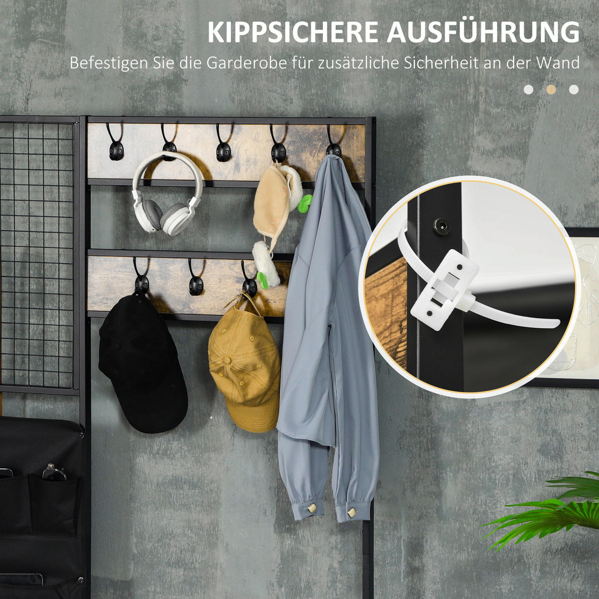 HOMCOM Garderobe braun Spanplatte B/H/L: ca. 40x100x185 cm Garderobenmodul - braun (185,00/40,00/100,00cm) - HOMCOM