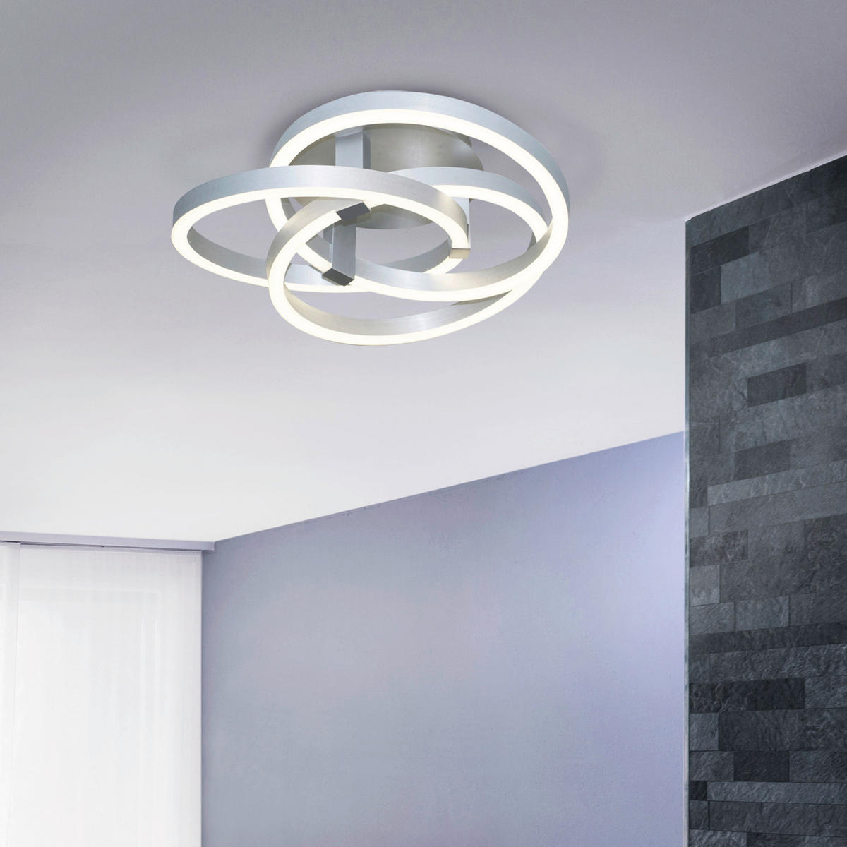 Näve Leuchten Deckenleuchte 1374460 Alu Metall Kunststoff B/H/T: ca. 70x19x70 cm null 1 Brennstellen Divora - Alu (70,00/19,00/70,00cm) - Näve Leuchten