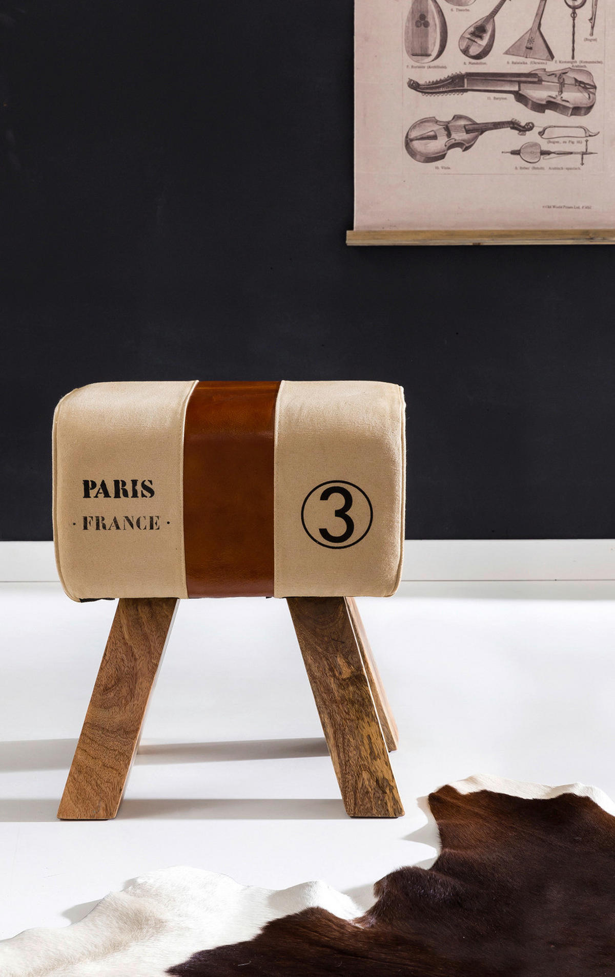 Wohnling Sitzhocker beige B/H/T: ca. 40x47x30 cm Sitzhocker - beige (40,00/47,00/30,00cm) - Wohnling