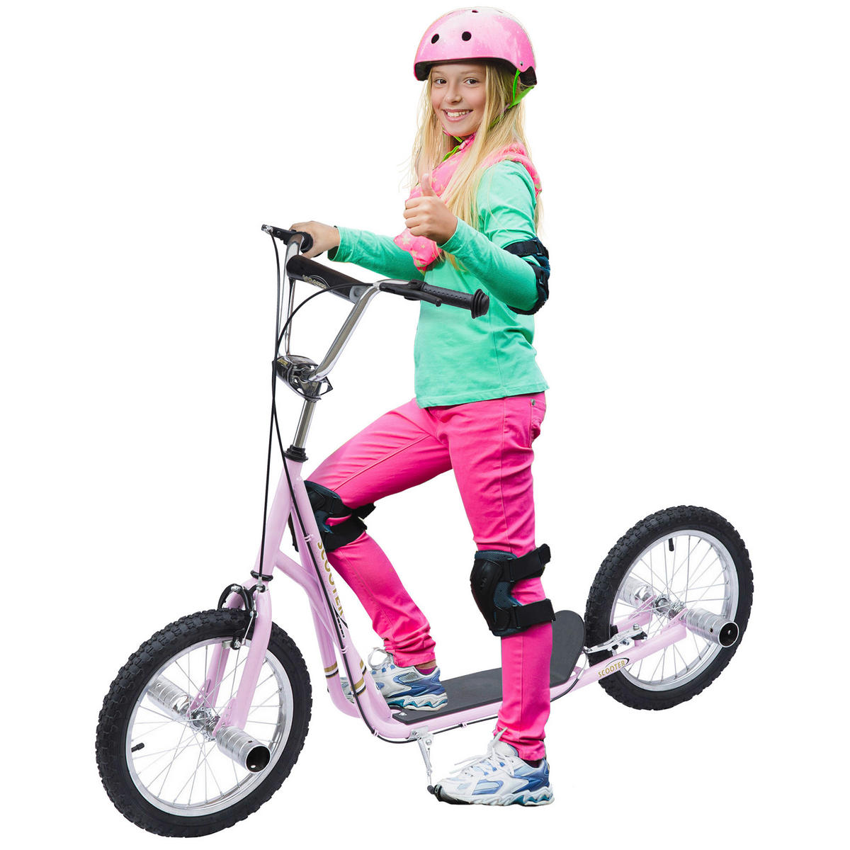 HOMCOM Kinderroller rosa Kinderroller - rosa (143,00/58,00/100,00cm) - HOMCOM