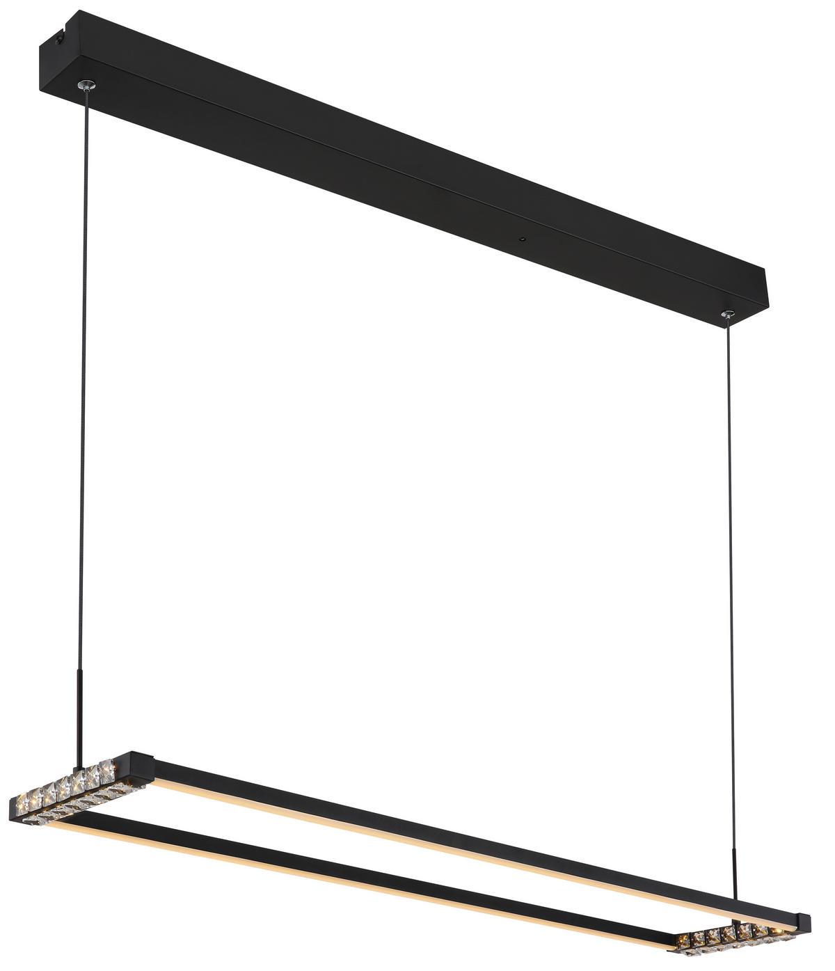 GLOBO LED-Pendelleuchte MARIELLA 67164H klar mattschwarz Opal Metall Kunststoff B/H/L: ca. 102,5x150x20,6 cm 1.0 Brennstellen MARIELLA - klar/Opal (20,60/102,50/150,00cm) - GLOBO