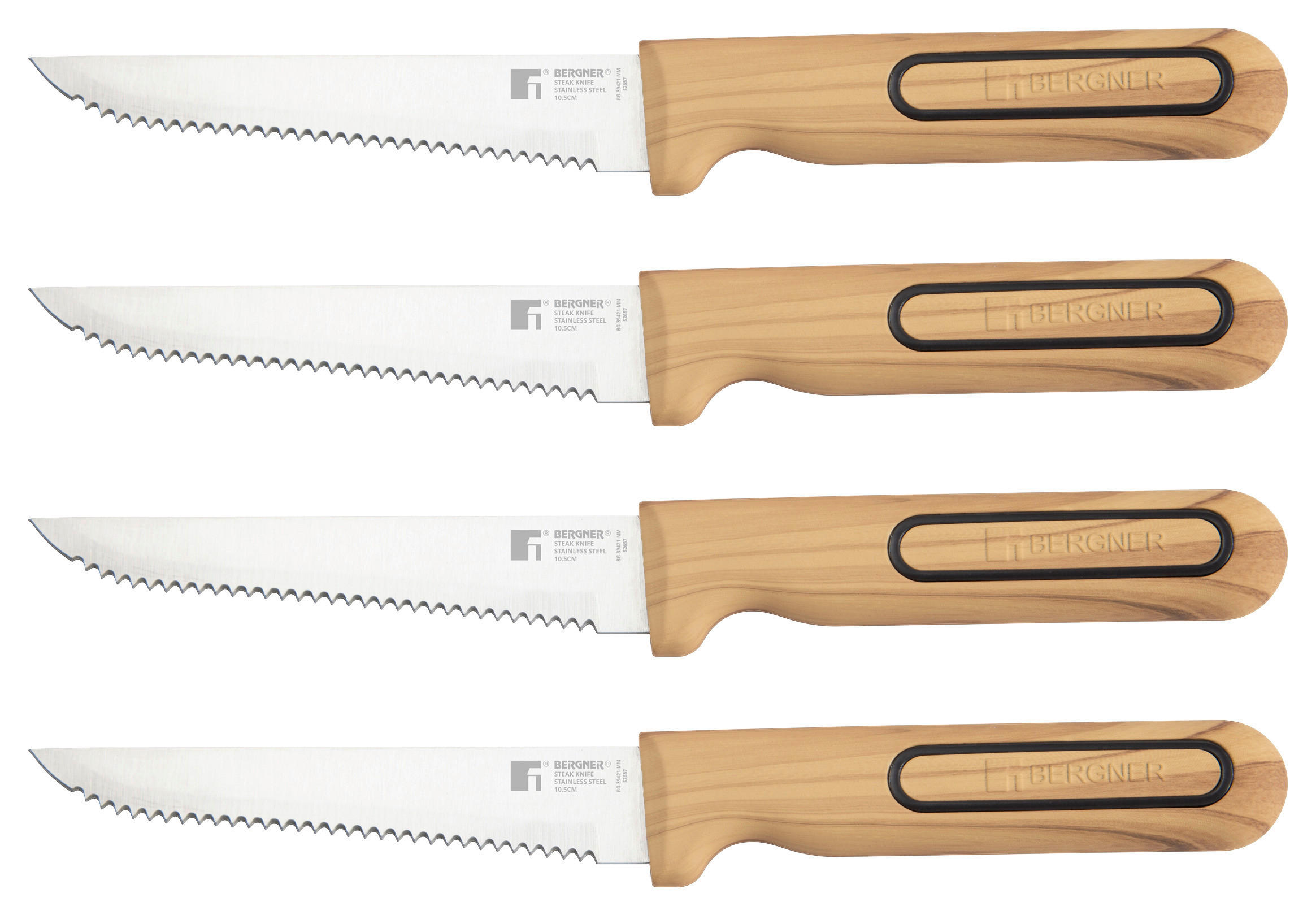 BERGNER Steakmesser-Set CHARCOAL silber Edelstahl B/H/L: ca. 17x2,8x25 cm CHARCOAL - silber (25,00/17,00/2,80cm) - BERGNER