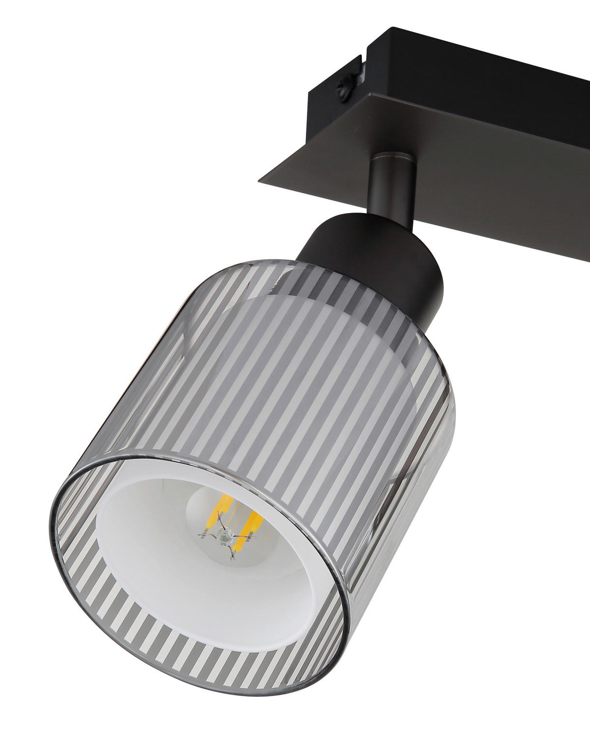 GLOBO Strahler schwarz Chrom Metall Glas B/H/L: ca. 10x30x13 cm E14 2 Brennstellen Strahler-Villegas - schwarz/Chrom (13,00/10,00/30,00cm) - GLOBO