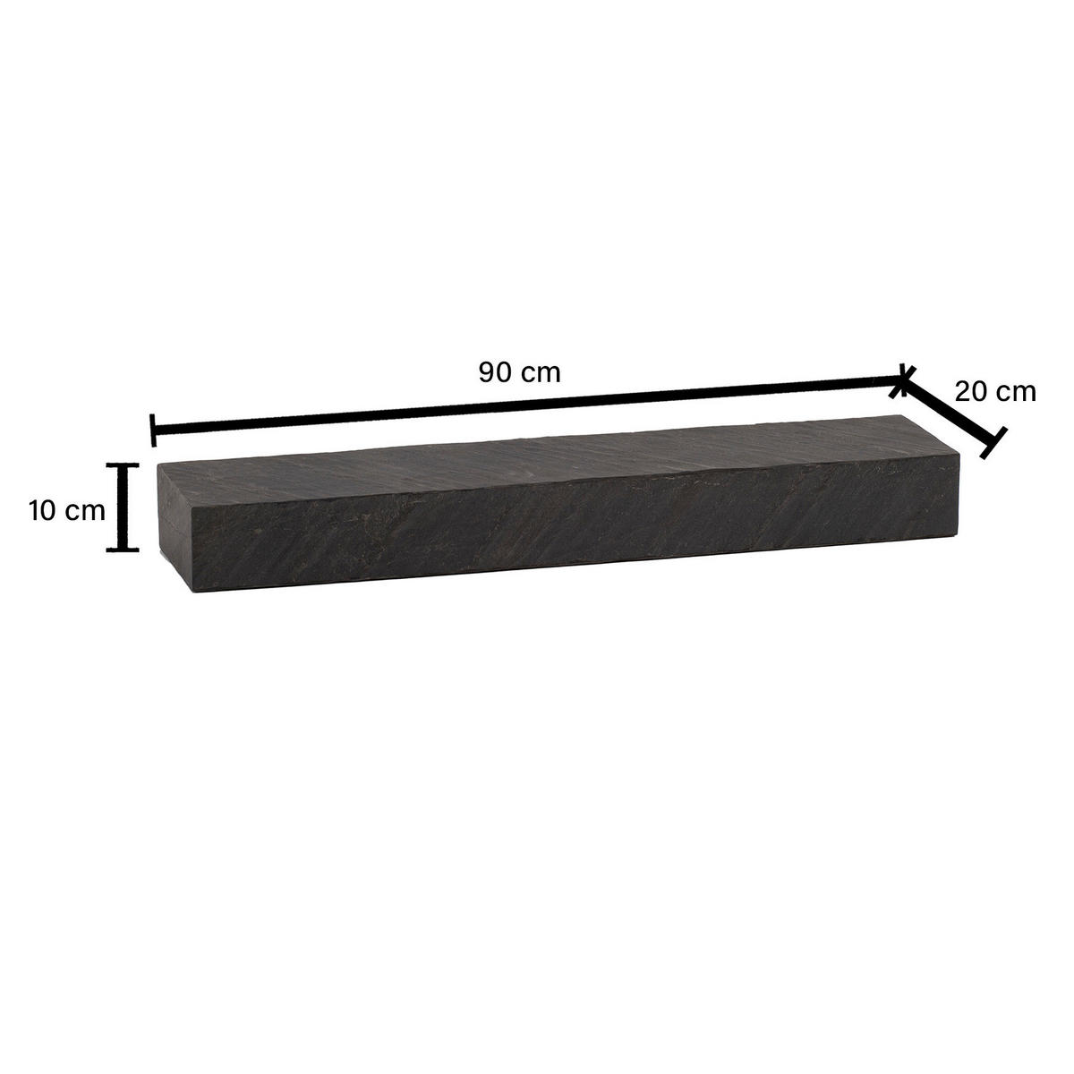Wandregal grau B/H/T: ca. 90x10x20 cm Wandregal - grau (90,00/10,00/20,00cm) - Wohnling