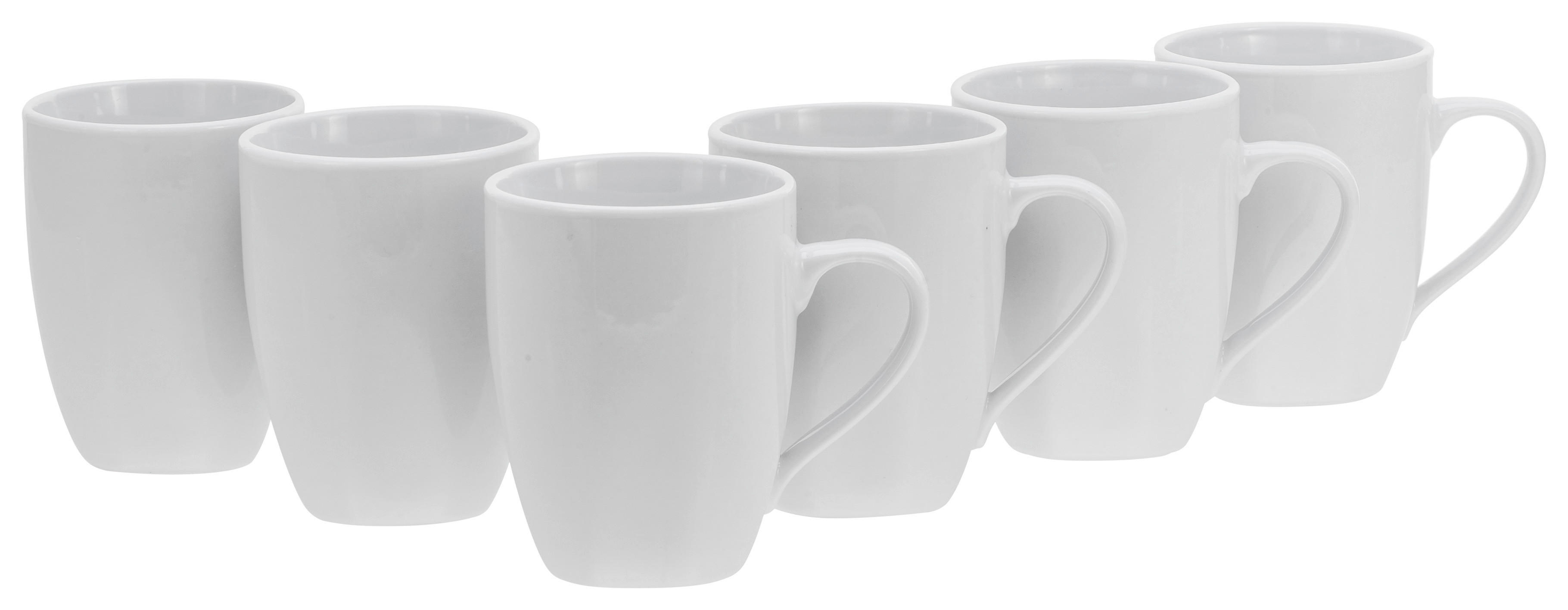 CreaTable Kaffeetassenset Square weiß Porzellan 6 tlg. Square - weiß - CreaTable