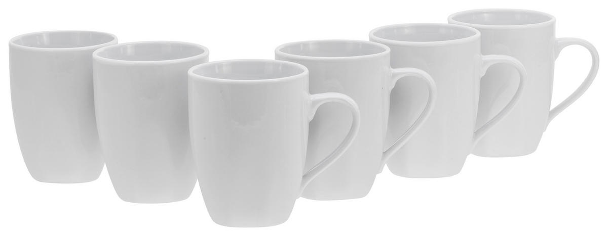 CreaTable Kaffeetassenset Square weiß Porzellan 6 tlg. Square - weiß - CreaTable