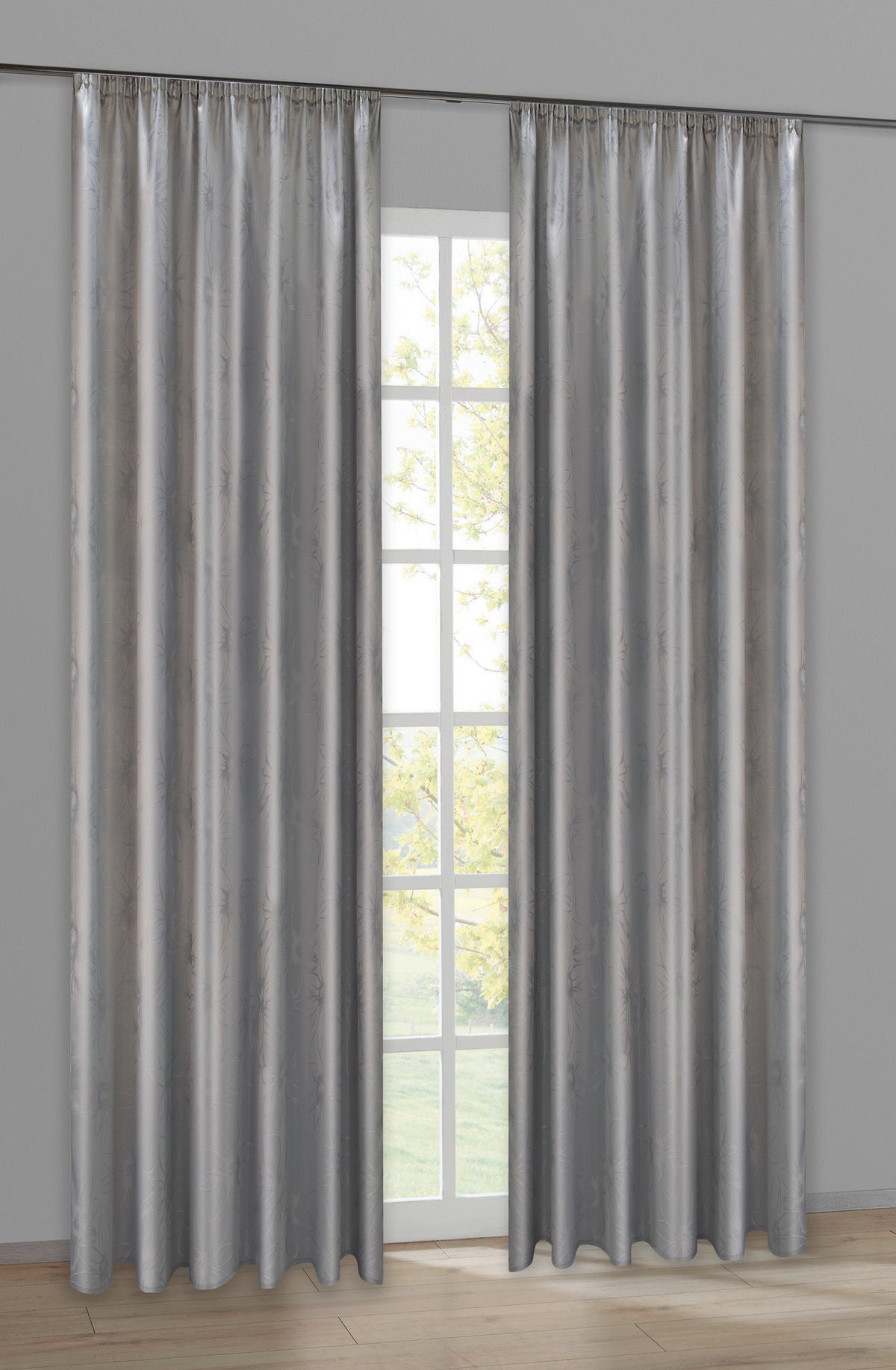 ACUS design collection Dekovorhang Paradiso silber B/L: ca. 140x245 cm Paradiso - silber (140,00/245,00cm) - ACUS design collection