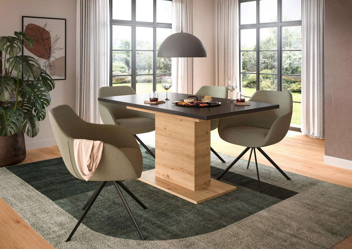 Esstisch MOTION grau Artisan Nachbildung B/H/T: ca. 150x76x90 cm MOTION - grau (150,00/76,00/90,00cm) - xonox.home