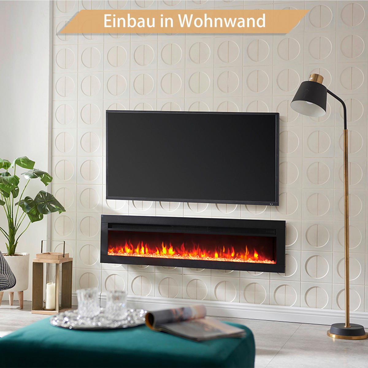 Balderia Elektrischer-Kamin Agnes 50 B/H/T: ca. 127x33x12 cm ca. 2000 W Elektrischer Kamin Agnes 50 - (127,00/33,00/12,00cm) - Balderia